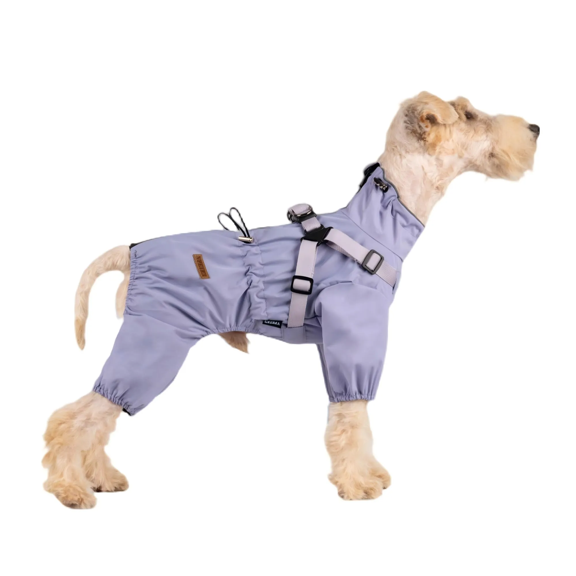 BT Bear Impermeabile con Pettorina per Cani, Giacca Regolabile a 4 Zampe per Cani con Pettorina Tuta Riflettente Cappotto Impermeabile per Cani di Taglia Piccola e Media, Viola XL - immagine 2