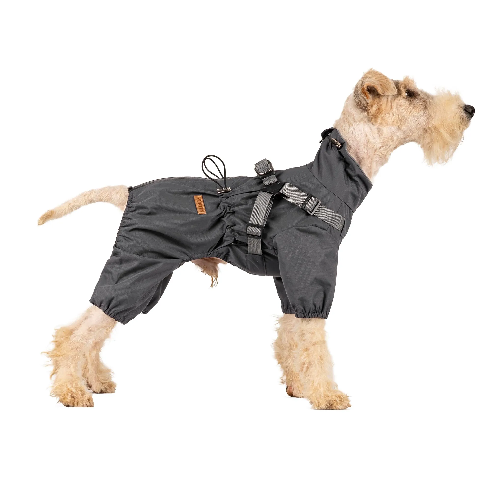 BT Bear Giubbotto Impermeabile per Cani con Imbracatura, Giubbotto Impermeabile Regolabile a 4 Gambe con Imbracatura, Tuta Riflettente Impermeabile per Cani di Piccola e Media Taglia, Grigio XXL - immagine 2