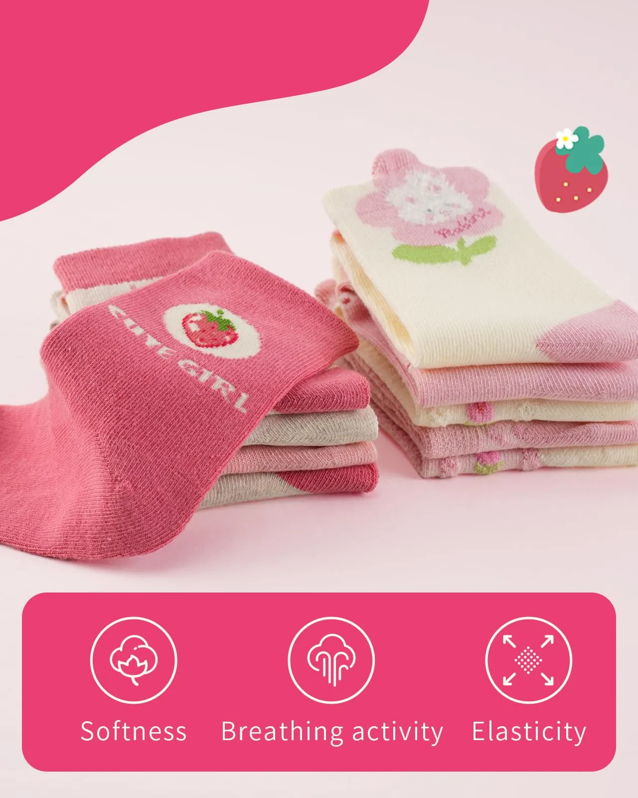 Kyopp 10 Paia Calzini per Bambini e Ragazze e Ragazzi Divertenti Calzini Animali in Cotone Unisex per Crew Socks 21-37 - immagine 4