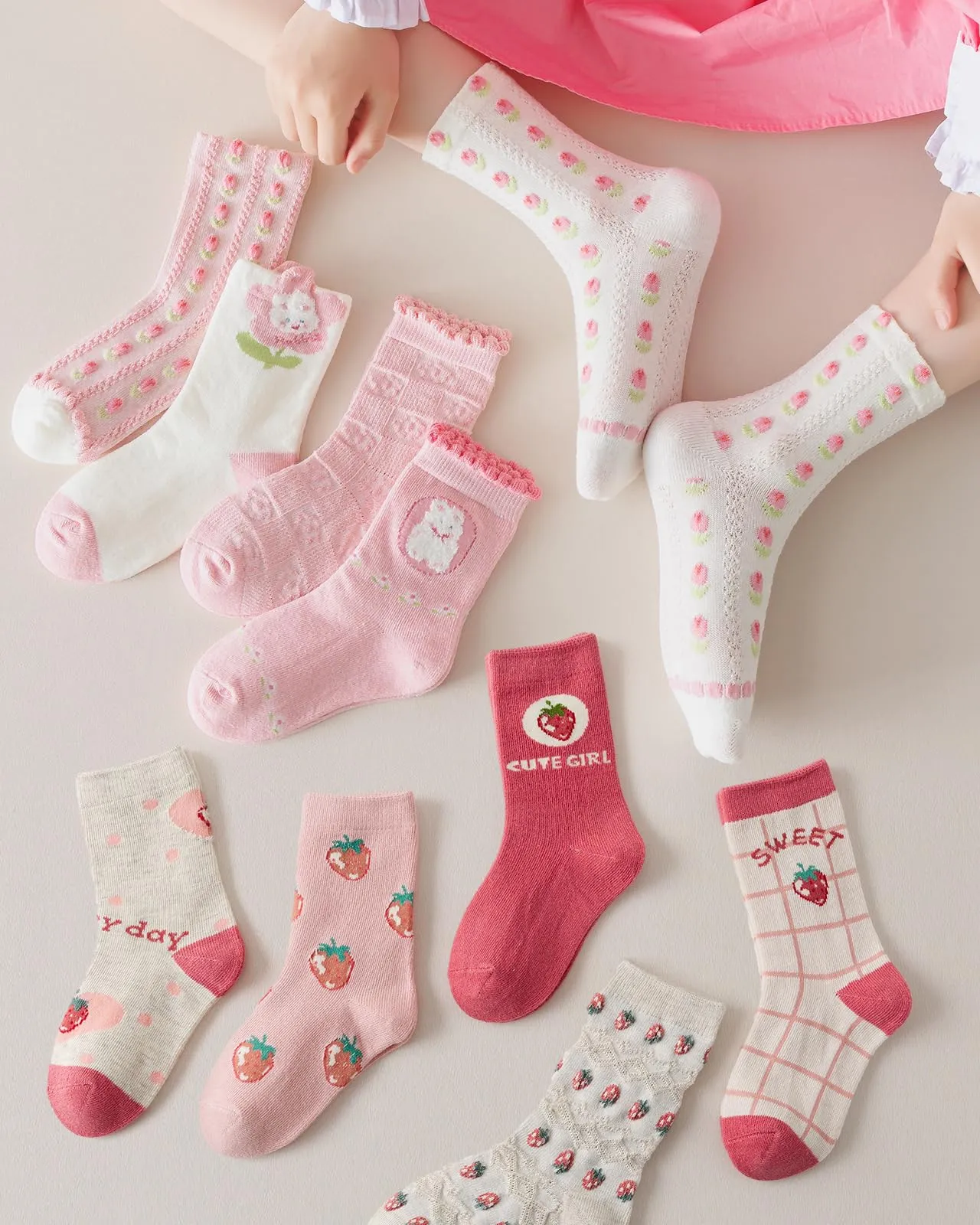 Kyopp 10 Paia Calzini per Bambini e Ragazze e Ragazzi Divertenti Calzini Animali in Cotone Unisex per Crew Socks 21-37 - immagine 2