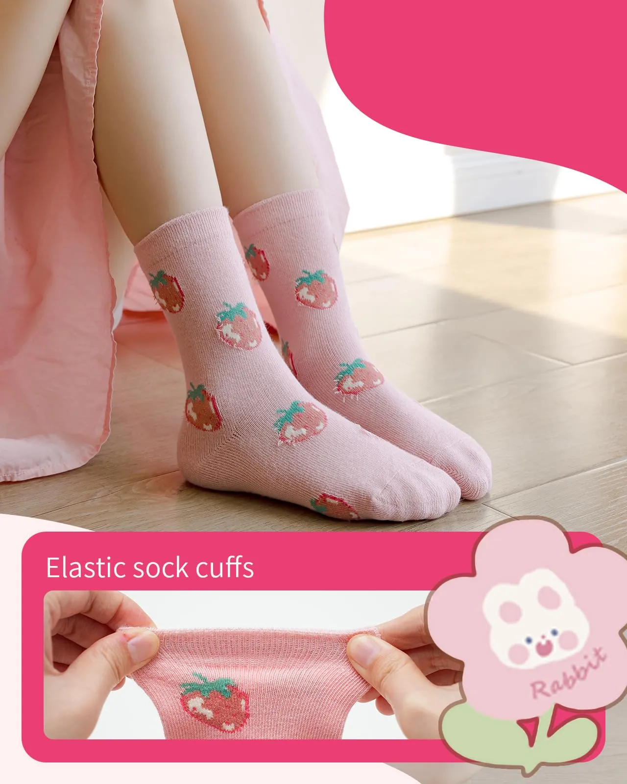 Kyopp 10 Paia Calzini per Bambini e Ragazze e Ragazzi Divertenti Calzini Animali in Cotone Unisex per Crew Socks 21-37 - immagine 3