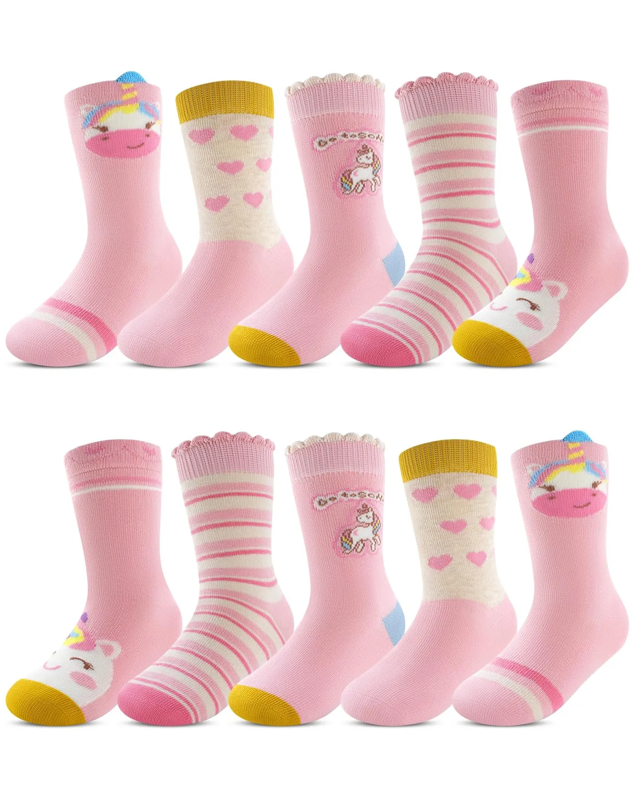 Kyopp 10 Paia Calzini per Bambini e Ragazze e Ragazzi Divertenti Calzini Animali in Cotone Unisex per Crew Socks 21-37 - immagine 1