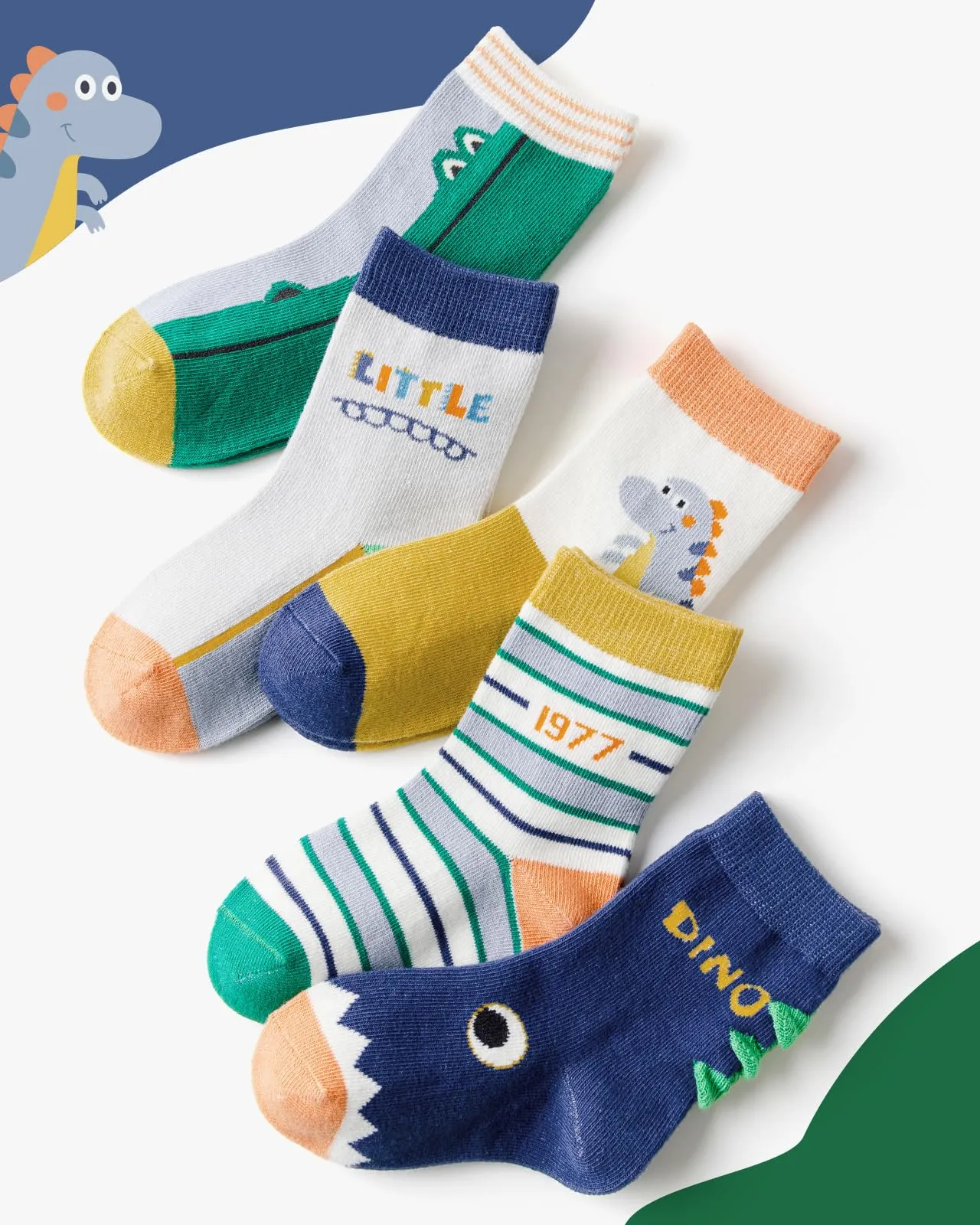 Kyopp 10 Paia Calzini per Bambini e Ragazze e Ragazzi Divertenti Calzini Animali in Cotone Unisex per Crew Socks 21-37 - immagine 2