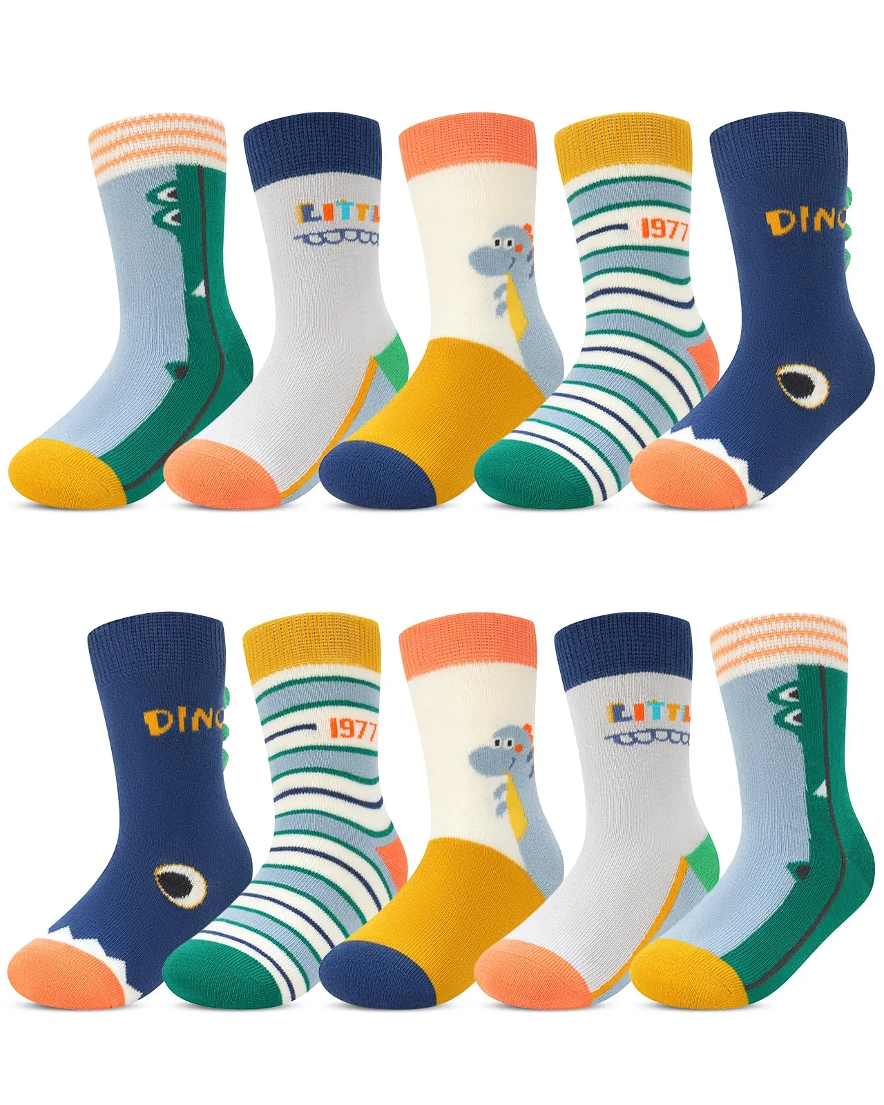 Kyopp 10 Paia Calzini per Bambini e Ragazze e Ragazzi Divertenti Calzini Animali in Cotone Unisex per Crew Socks 21-37 - immagine 1