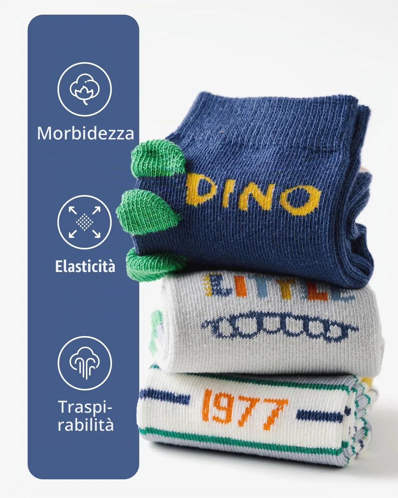 Kyopp 10 Paia Calzini per Bambini e Ragazze e Ragazzi Divertenti Calzini Animali in Cotone Unisex per Crew Socks 21-37 - immagine 5