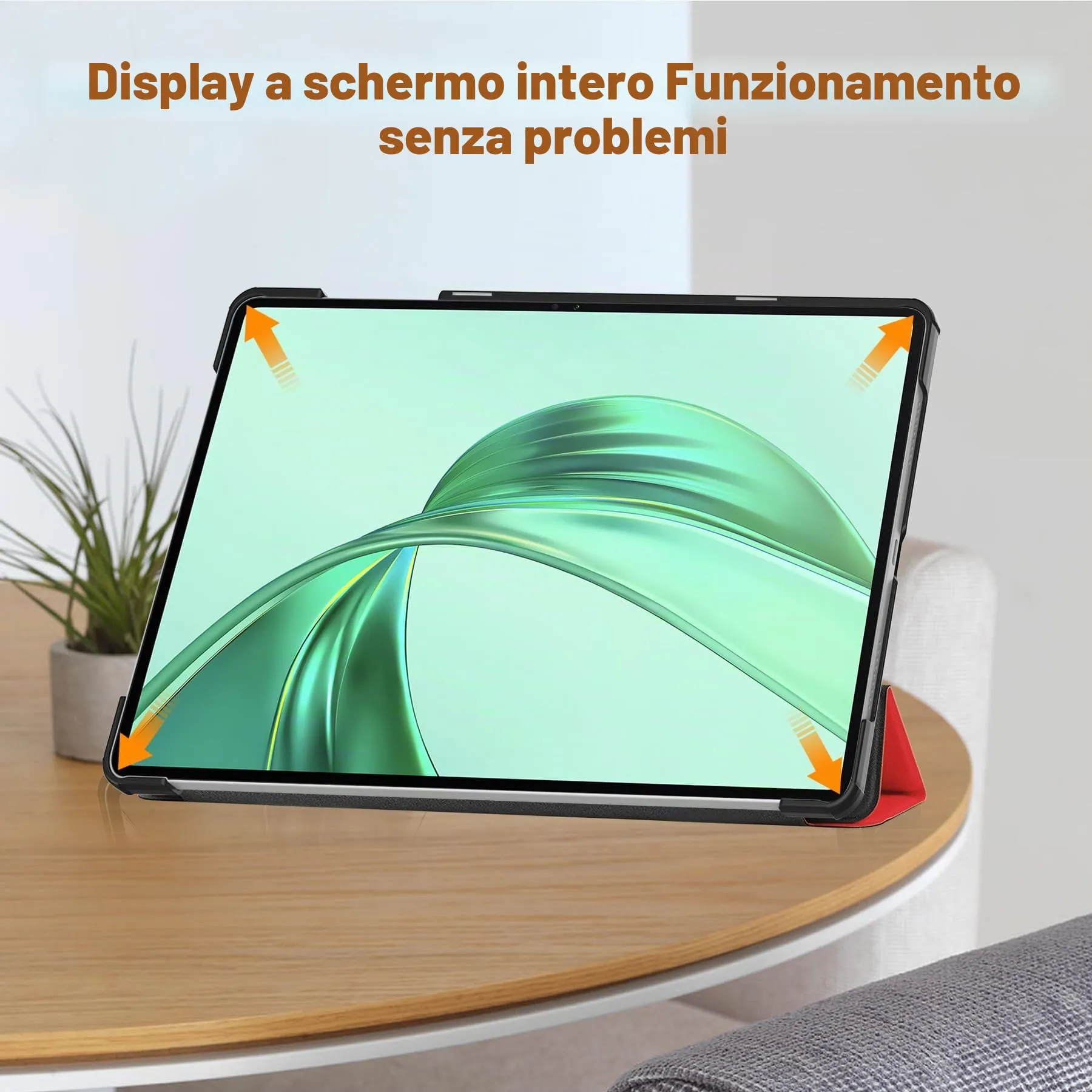 idudao Custodia rigido per 11" Honor Pad X8a X8b, Folio Cover Case per Tablet 11 Pollici X8a(2024) X8b(2026), Rosso - immagine 3