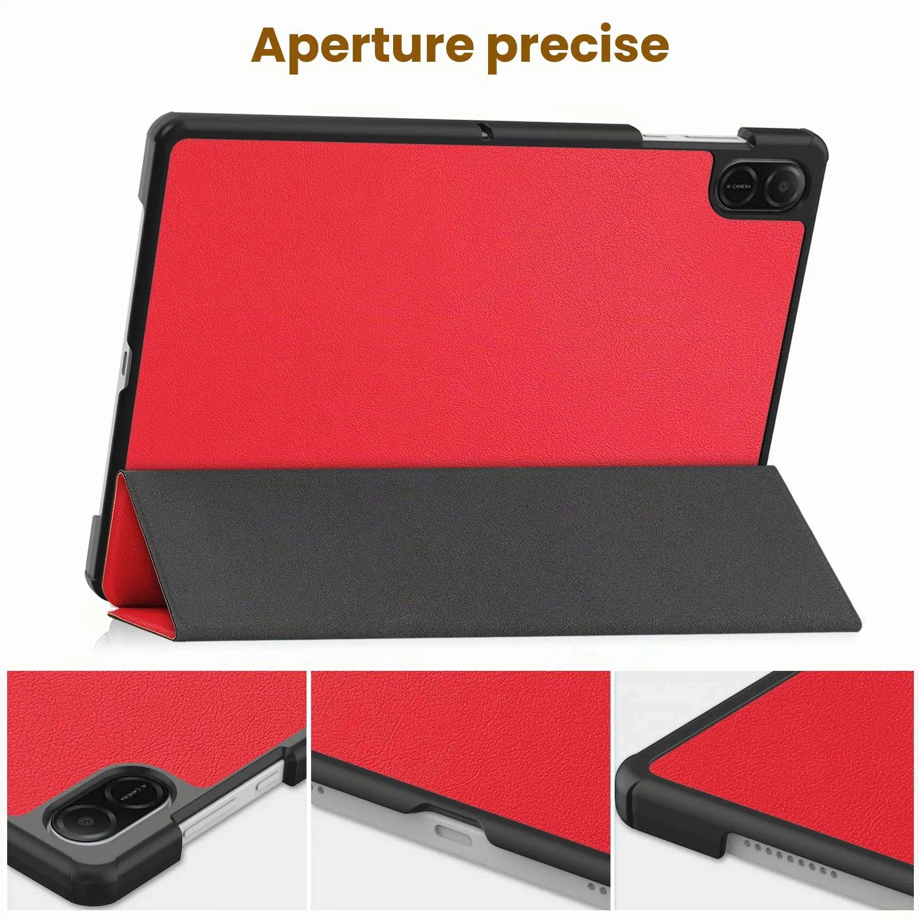idudao Custodia rigido per 11" Honor Pad X8a X8b, Folio Cover Case per Tablet 11 Pollici X8a(2024) X8b(2026), Rosso - immagine 4