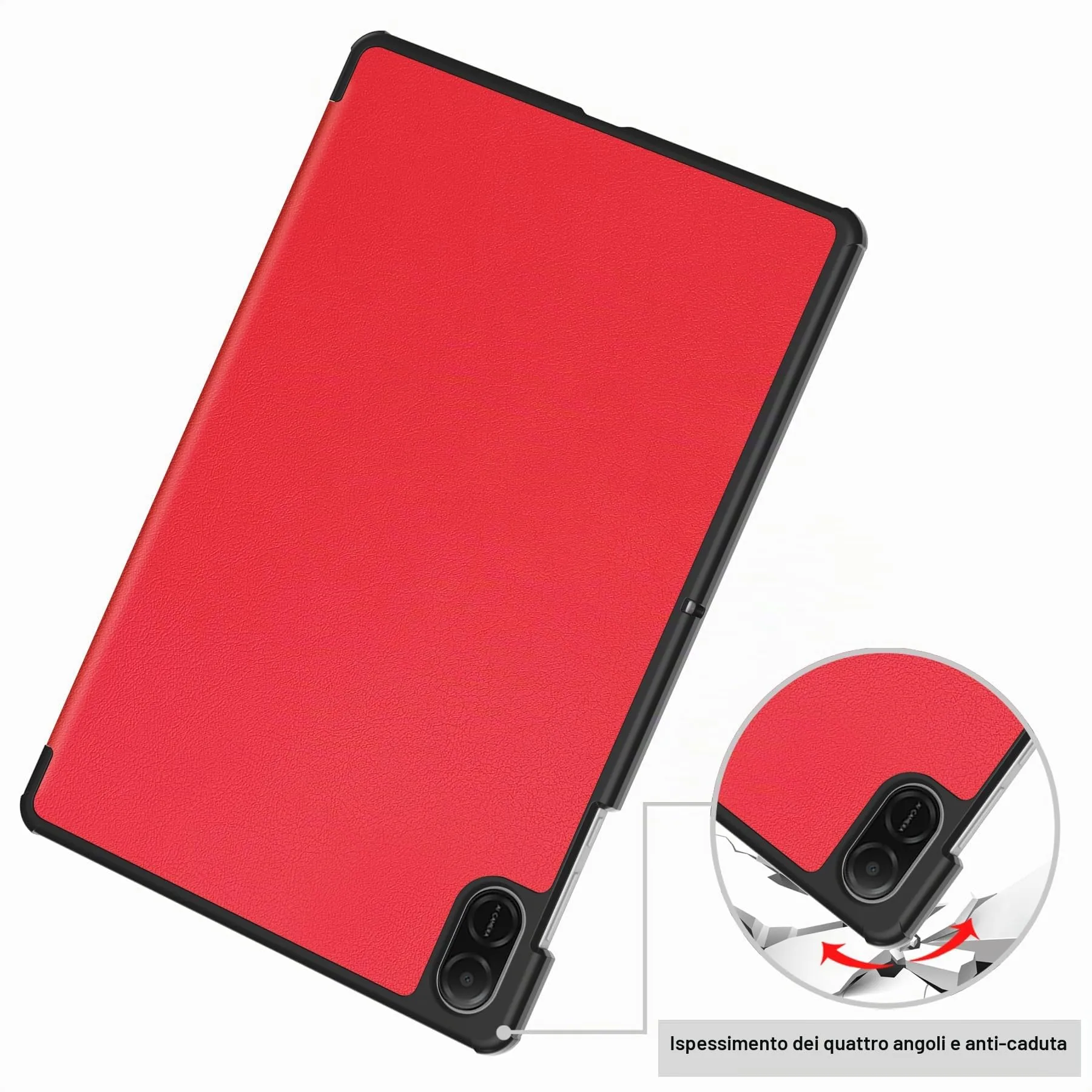 idudao Custodia rigido per 11" Honor Pad X8a X8b, Folio Cover Case per Tablet 11 Pollici X8a(2024) X8b(2026), Rosso - immagine 5