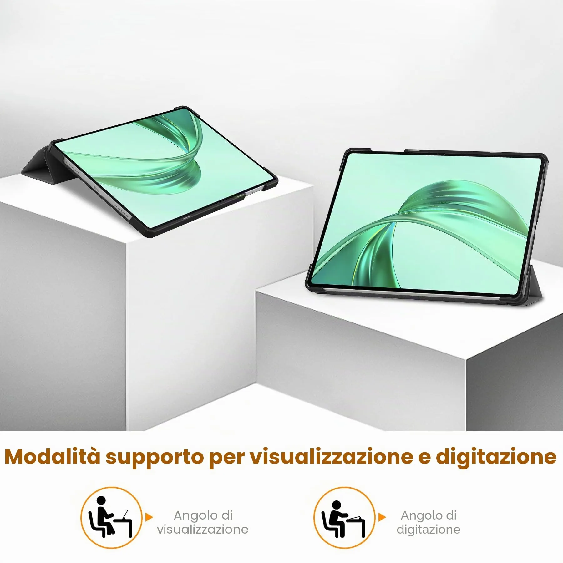 idudao Custodia rigido per 11" Honor Pad X8a X8b, Folio Cover Case per Tablet 11 Pollici X8a(2024) X8b(2026), Grigio - immagine 2
