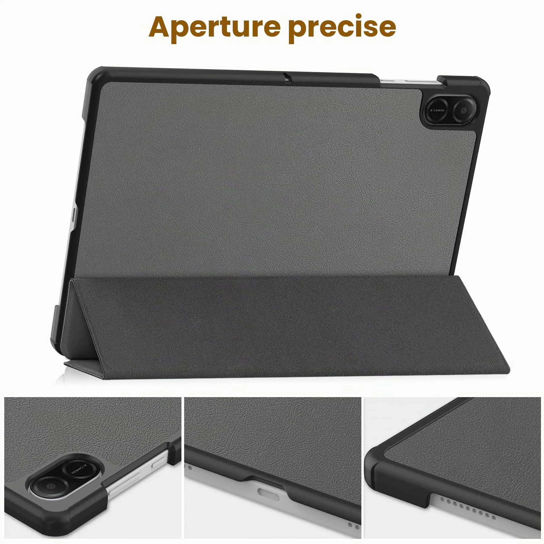 idudao Custodia rigido per 11" Honor Pad X8a X8b, Folio Cover Case per Tablet 11 Pollici X8a(2024) X8b(2026), Grigio - immagine 4