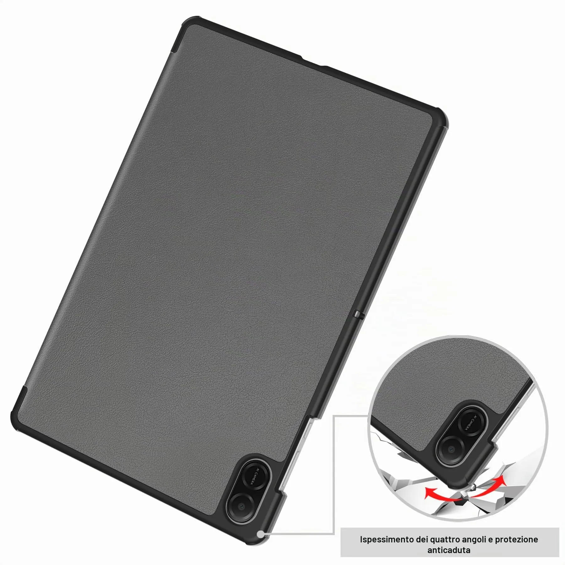 idudao Custodia rigido per 11" Honor Pad X8a X8b, Folio Cover Case per Tablet 11 Pollici X8a(2024) X8b(2026), Grigio - immagine 5