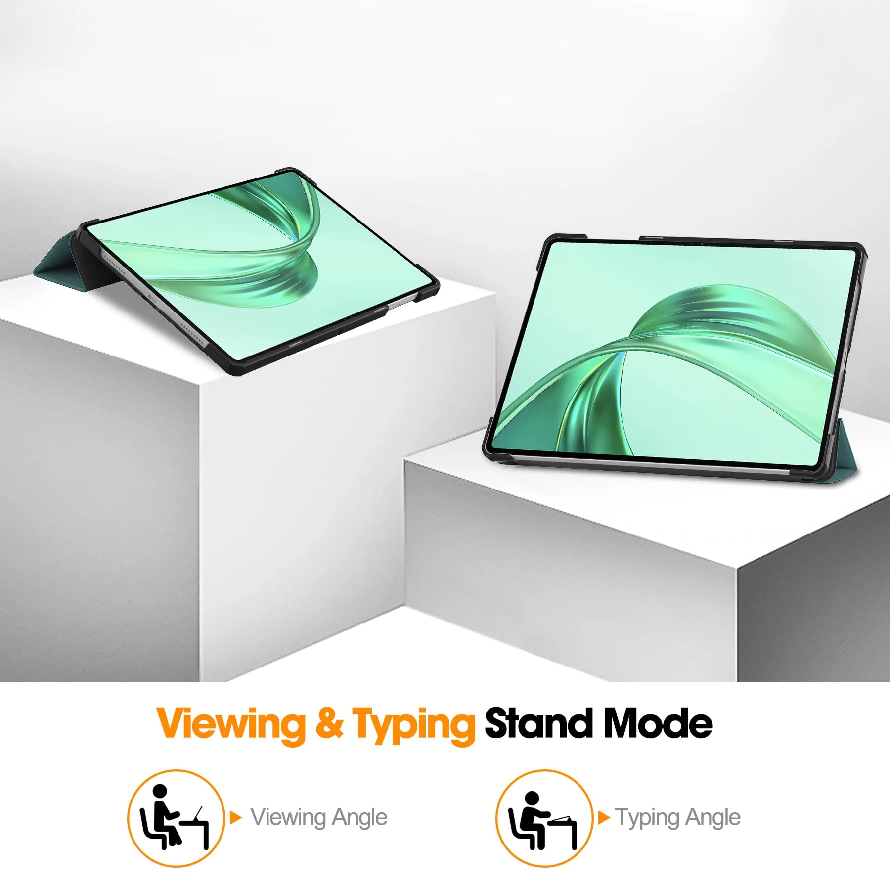 idudao Custodia rigido per 11" Honor Pad X8a X8b, Folio Cover Case per Tablet 11 Pollici X8a(2024) X8b(2026), Verde Scuro - immagine 2