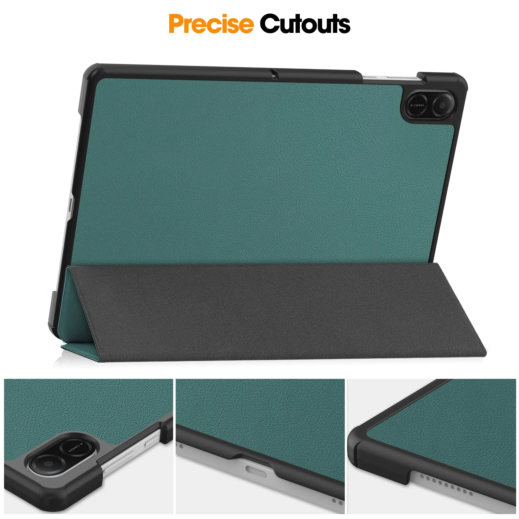 idudao Custodia rigido per 11" Honor Pad X8a X8b, Folio Cover Case per Tablet 11 Pollici X8a(2024) X8b(2026), Verde Scuro - immagine 4
