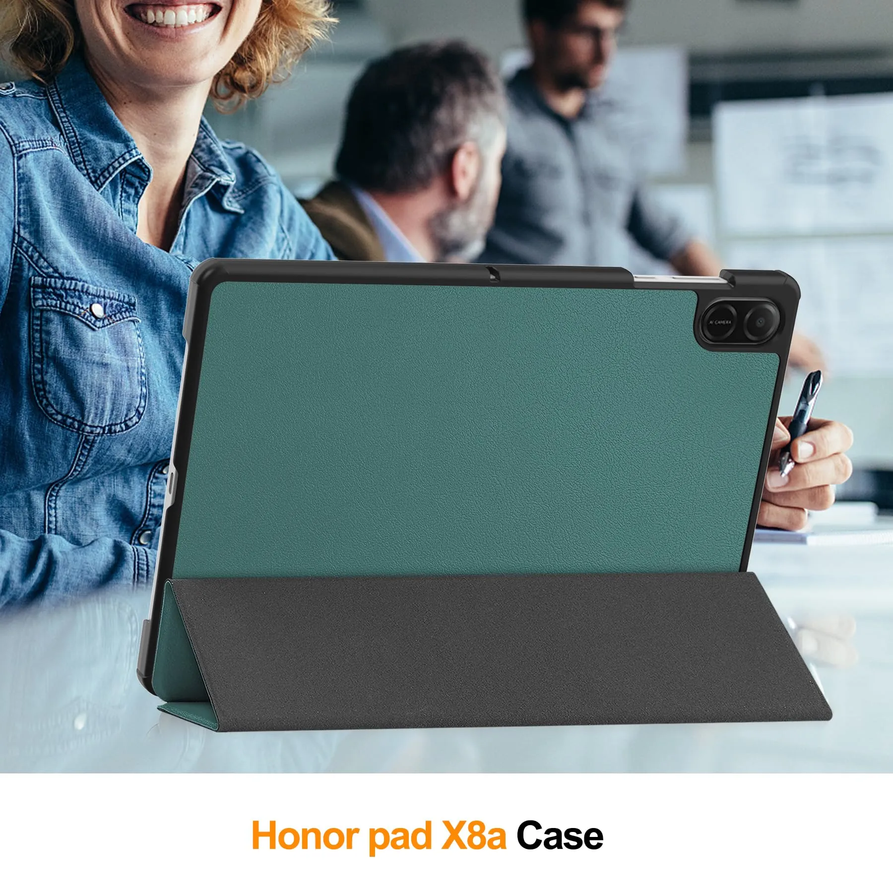 idudao Custodia rigido per 11" Honor Pad X8a X8b, Folio Cover Case per Tablet 11 Pollici X8a(2024) X8b(2026), Verde Scuro - immagine 7