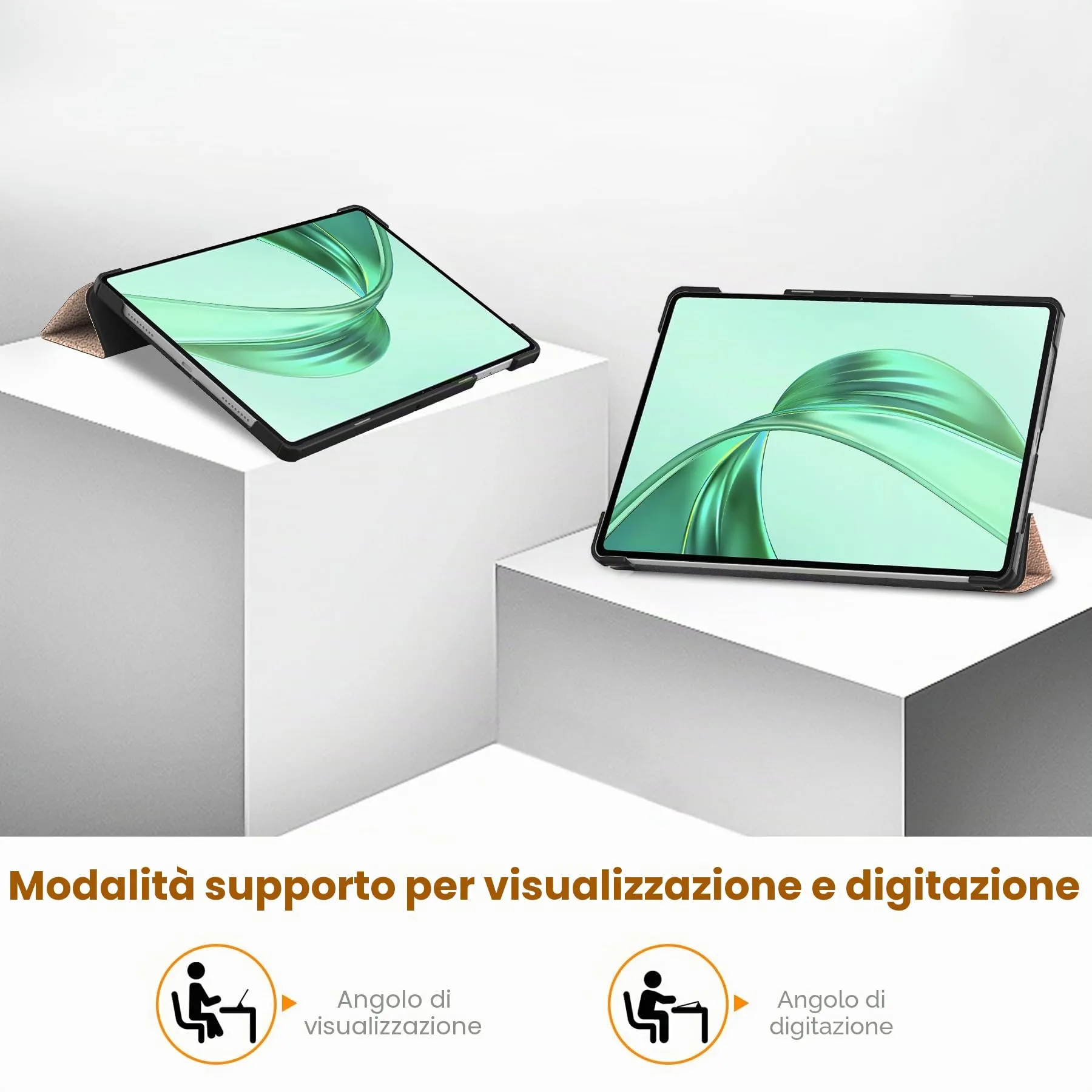 idudao Custodia rigido per 11" Honor Pad X8a X8b, Folio Cover Case per Tablet 11 Pollici X8a(2024) X8b(2026), Oro rosa - immagine 2