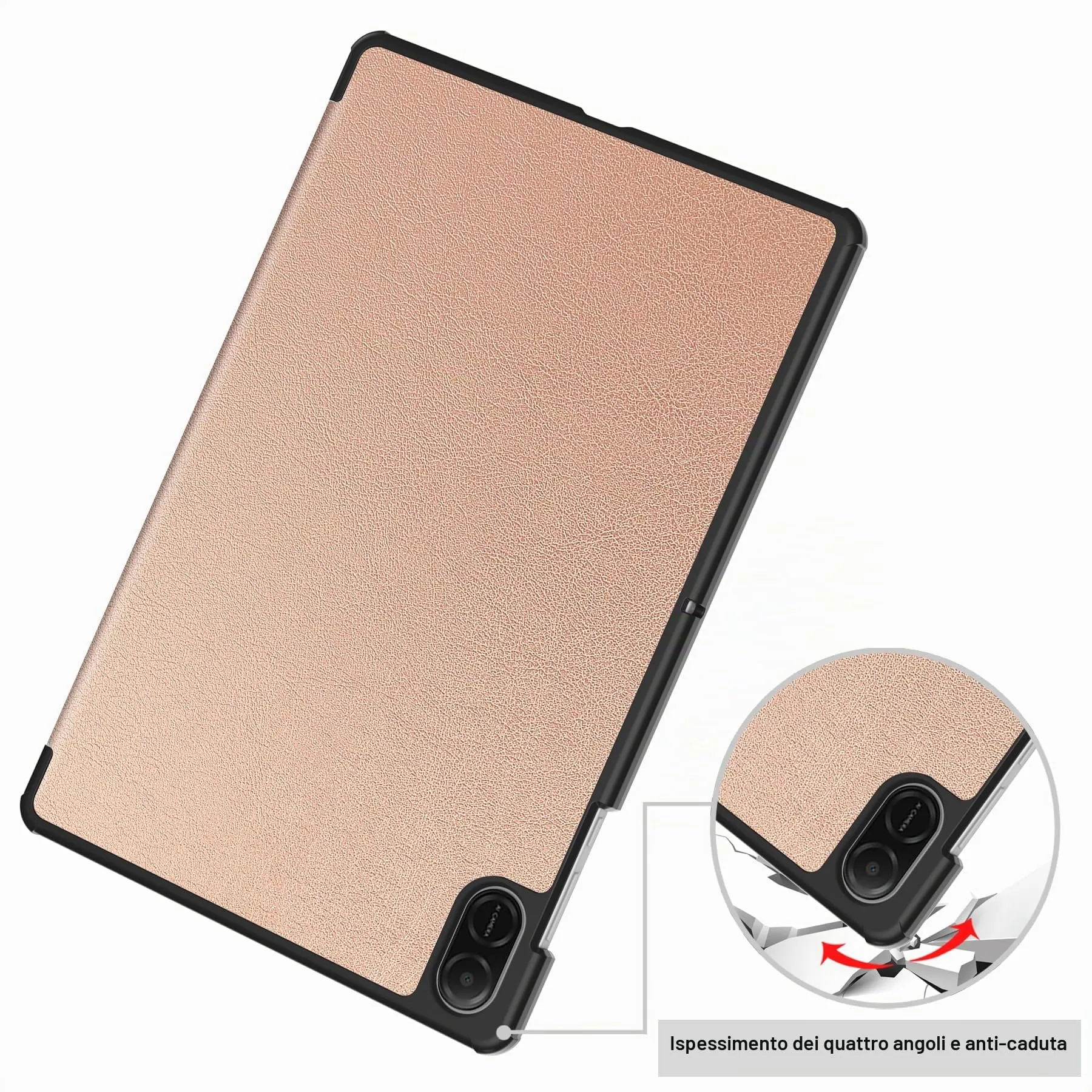 idudao Custodia rigido per 11" Honor Pad X8a X8b, Folio Cover Case per Tablet 11 Pollici X8a(2024) X8b(2026), Oro rosa - immagine 5