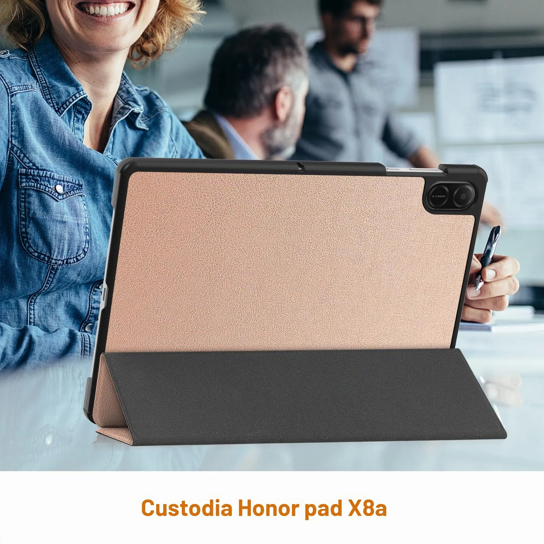 idudao Custodia rigido per 11" Honor Pad X8a X8b, Folio Cover Case per Tablet 11 Pollici X8a(2024) X8b(2026), Oro rosa - immagine 7