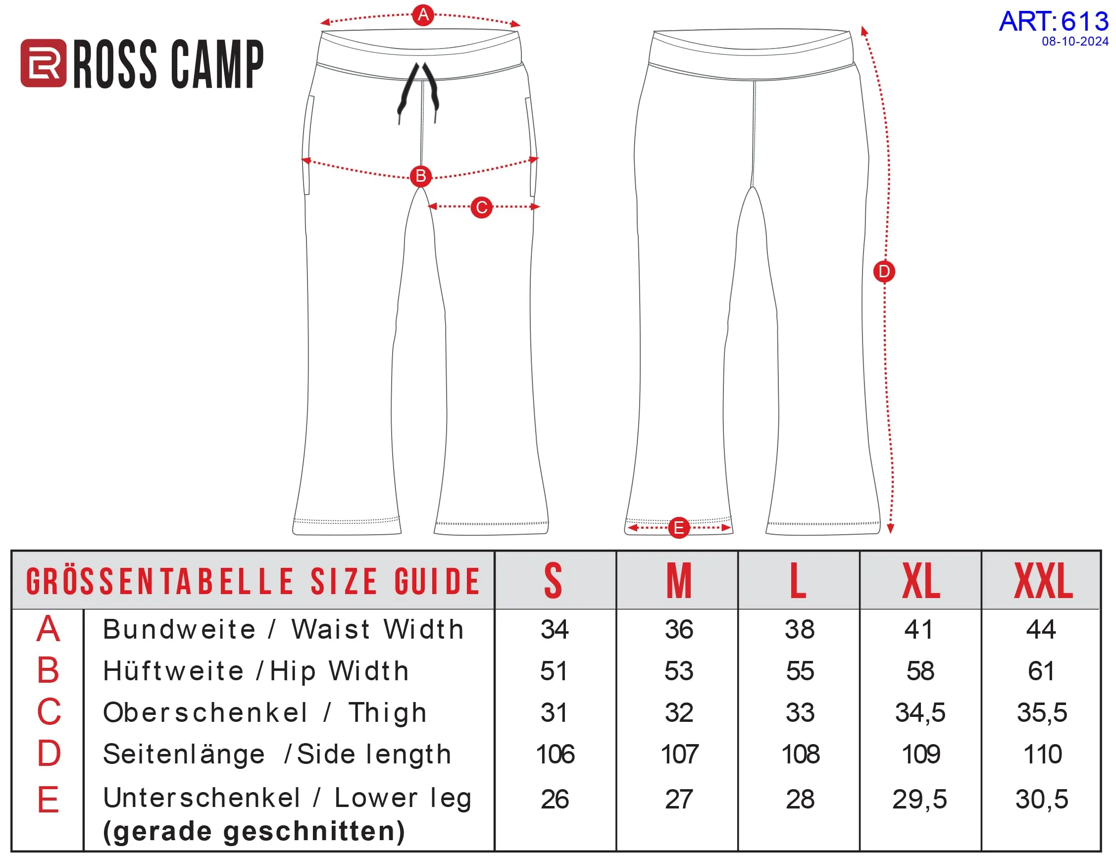 ROSS CAMP Pantaloni Tuta Donna Cotone – Pantaloni Sportivi Gamba Larga - immagine 6