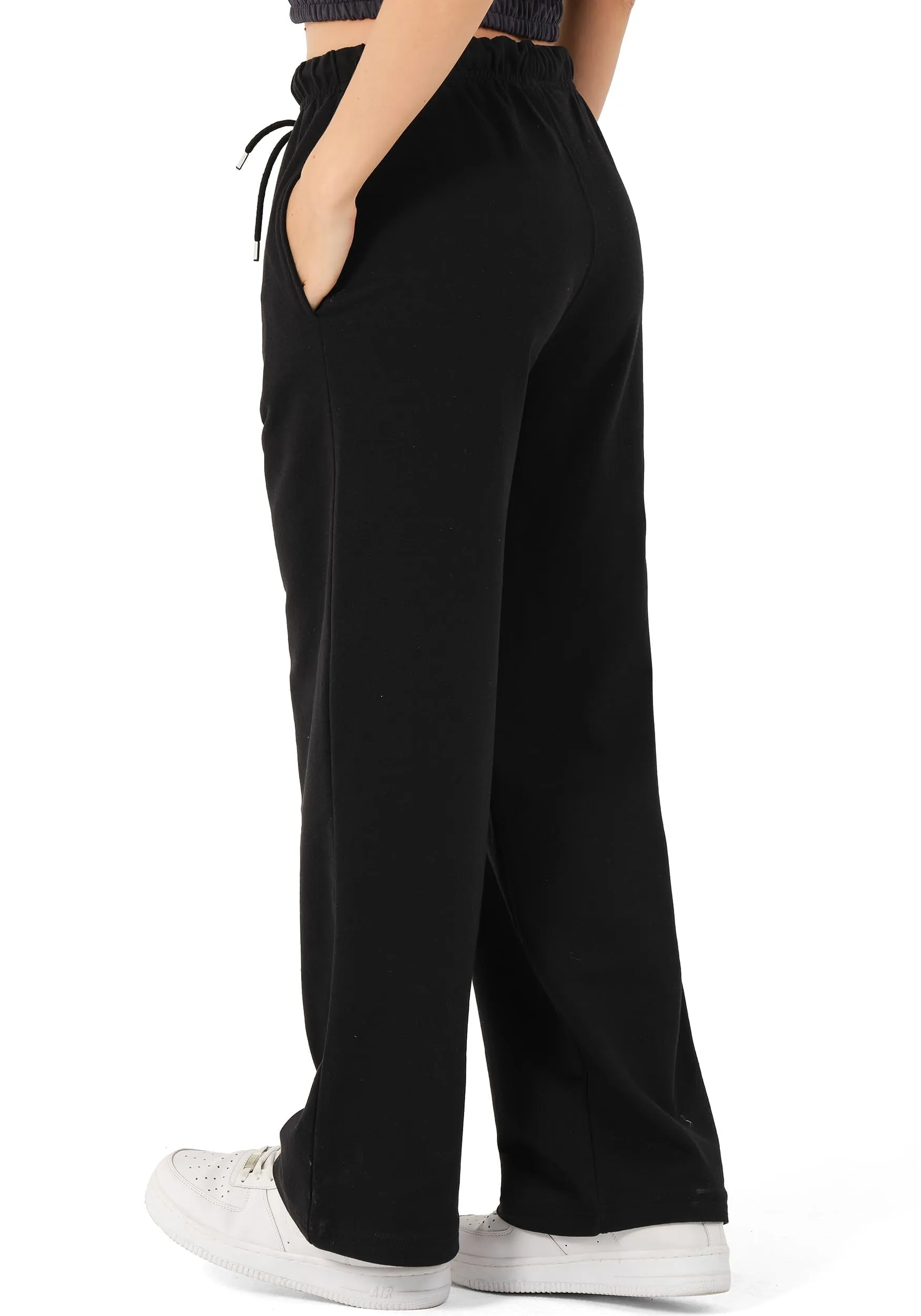 ROSS CAMP Pantaloni Tuta Donna Cotone – Pantaloni Sportivi Gamba Larga - immagine 3