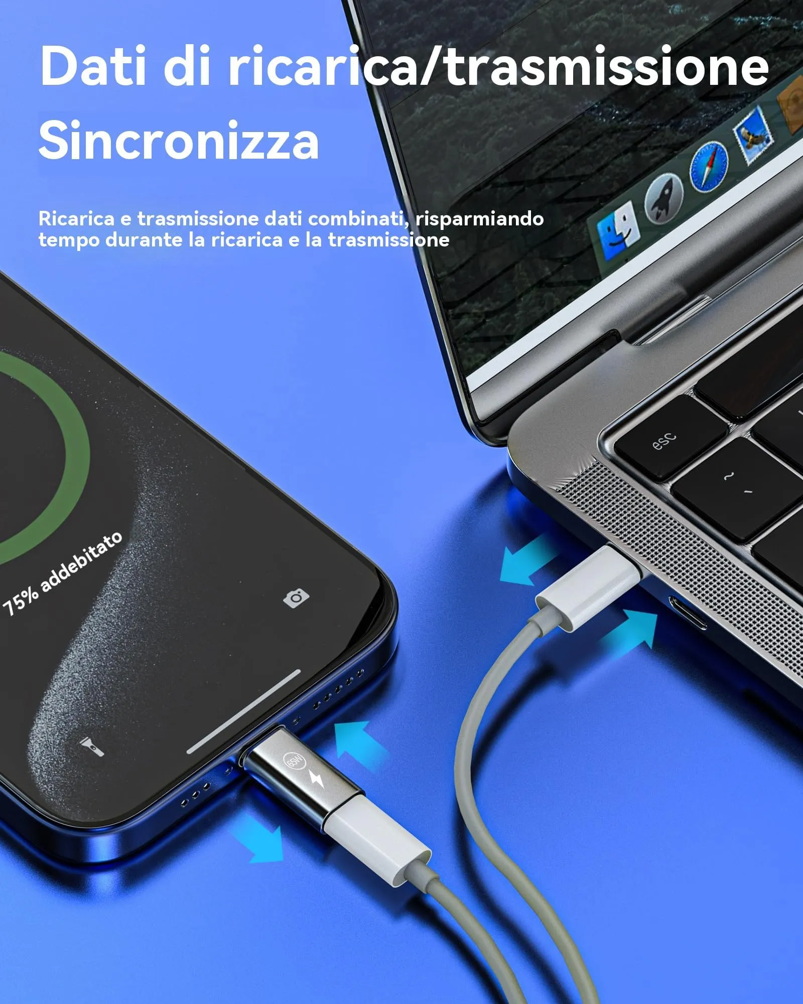 65W Adattatore da Per Lightning Femmina a USB C Maschio (3Pack)per iPhone 16 15 Pro Max per Apple per iPad Air compatibile per Samsung Ricarica Tipo C Adattatori Caricabatterie Accessori Convertitore - immagine 3