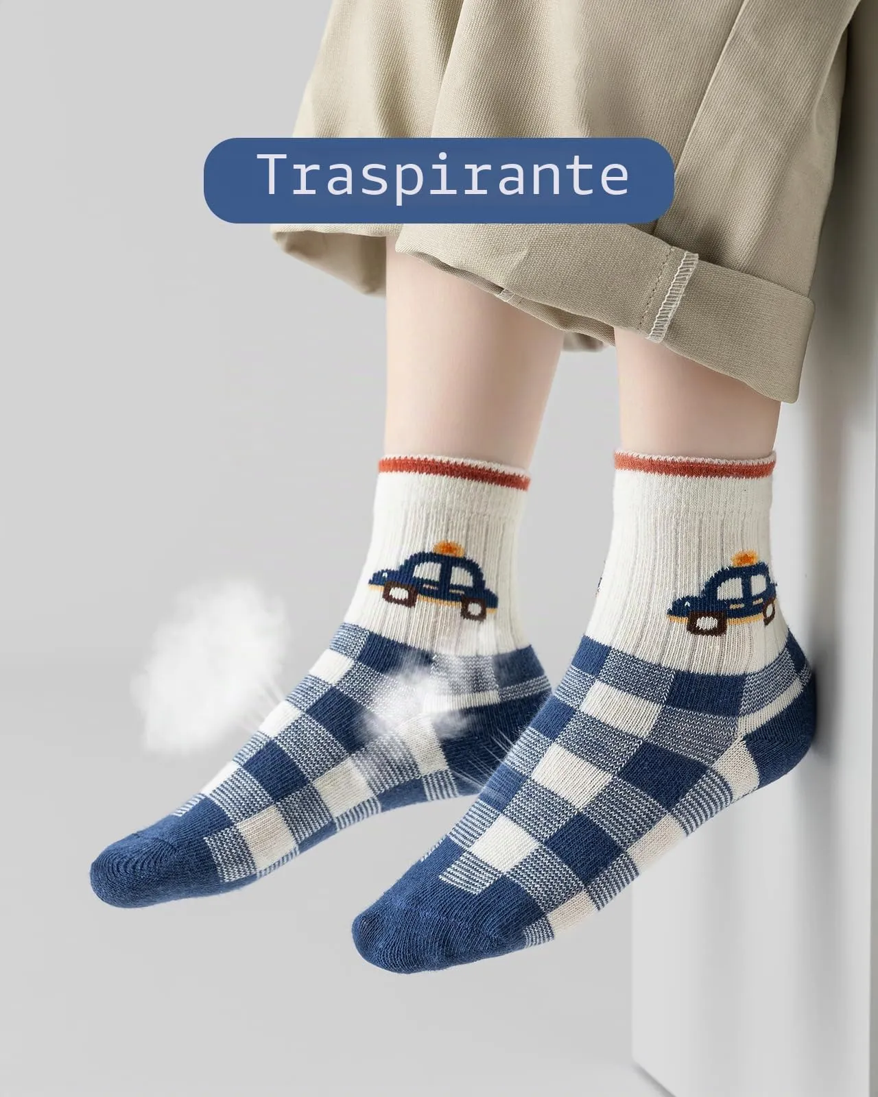 Kyopp 5 Paia Calzini per Bambini e Ragazze e Ragazzi Divertenti Calzini Animali in Cotone Unisex per Crew Socks 21-37 - immagine 2