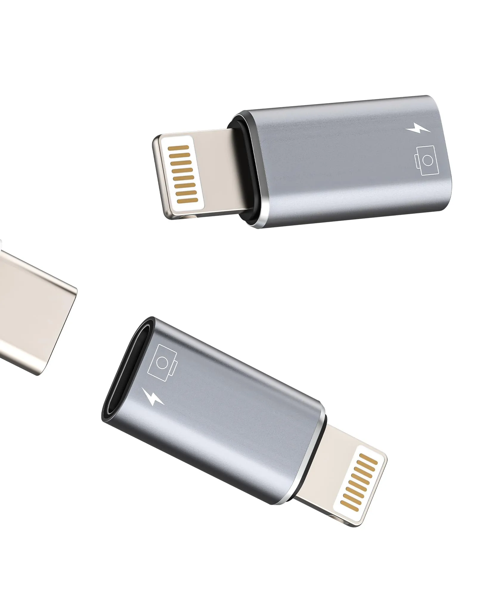 OTG Cuffie Adapter Adattatore USB C Femmina a per Lightning Maschio(2pack)per iPhone 14 pro max per ipad Ricarica Convertitore per Apple MFi Certified Dati Aux Audio Tipo C Carica Cavo Jack Caricatore - immagine 1