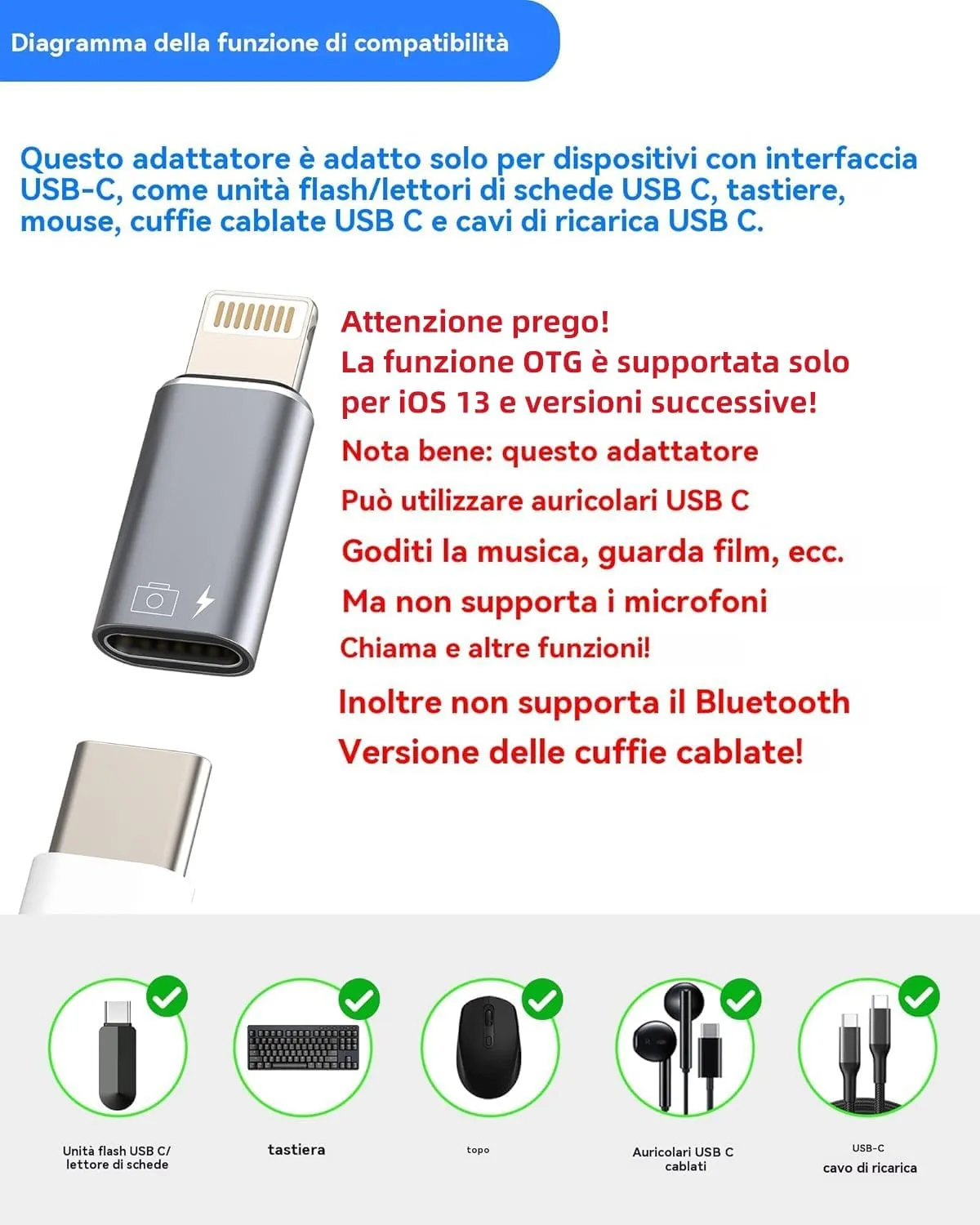 OTG Cuffie Adapter Adattatore USB C Femmina a per Lightning Maschio(2pack)per iPhone 14 pro max per ipad Ricarica Convertitore per Apple MFi Certified Dati Aux Audio Tipo C Carica Cavo Jack Caricatore - immagine 2