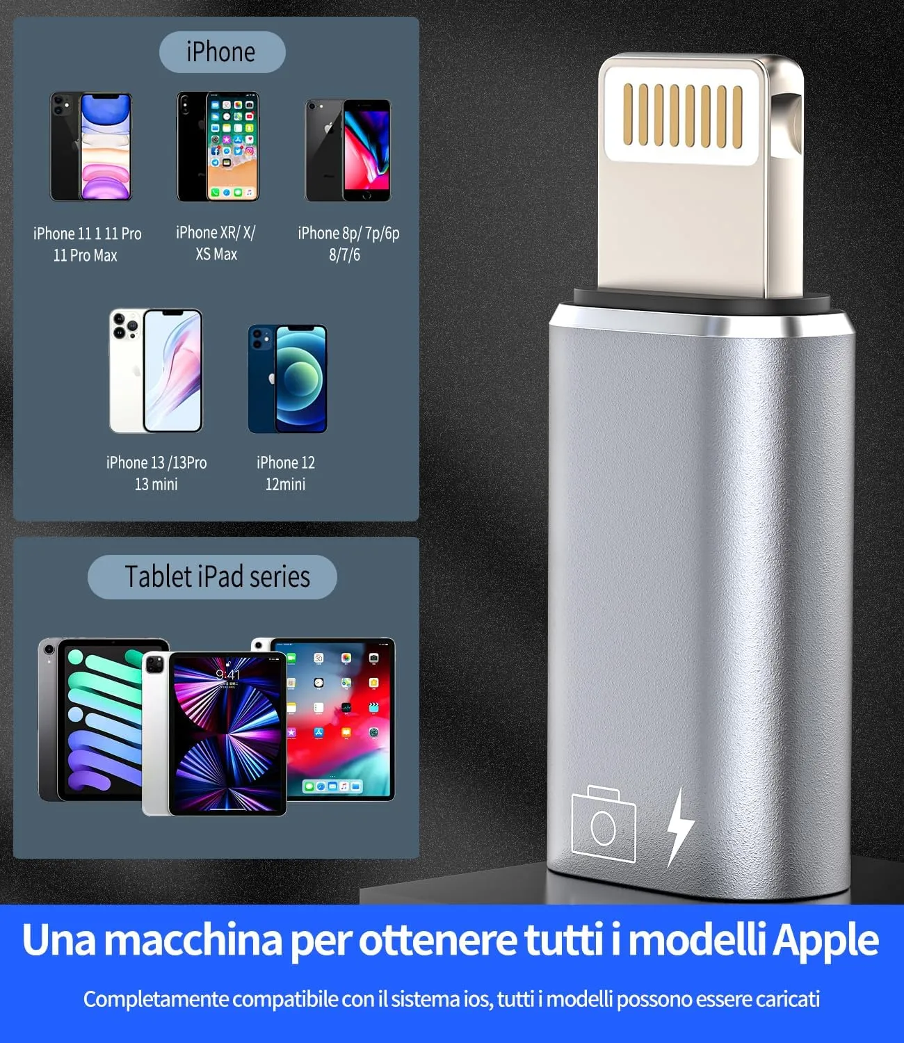 OTG Cuffie Adapter Adattatore USB C Femmina a per Lightning Maschio(2pack)per iPhone 14 pro max per ipad Ricarica Convertitore per Apple MFi Certified Dati Aux Audio Tipo C Carica Cavo Jack Caricatore - immagine 4