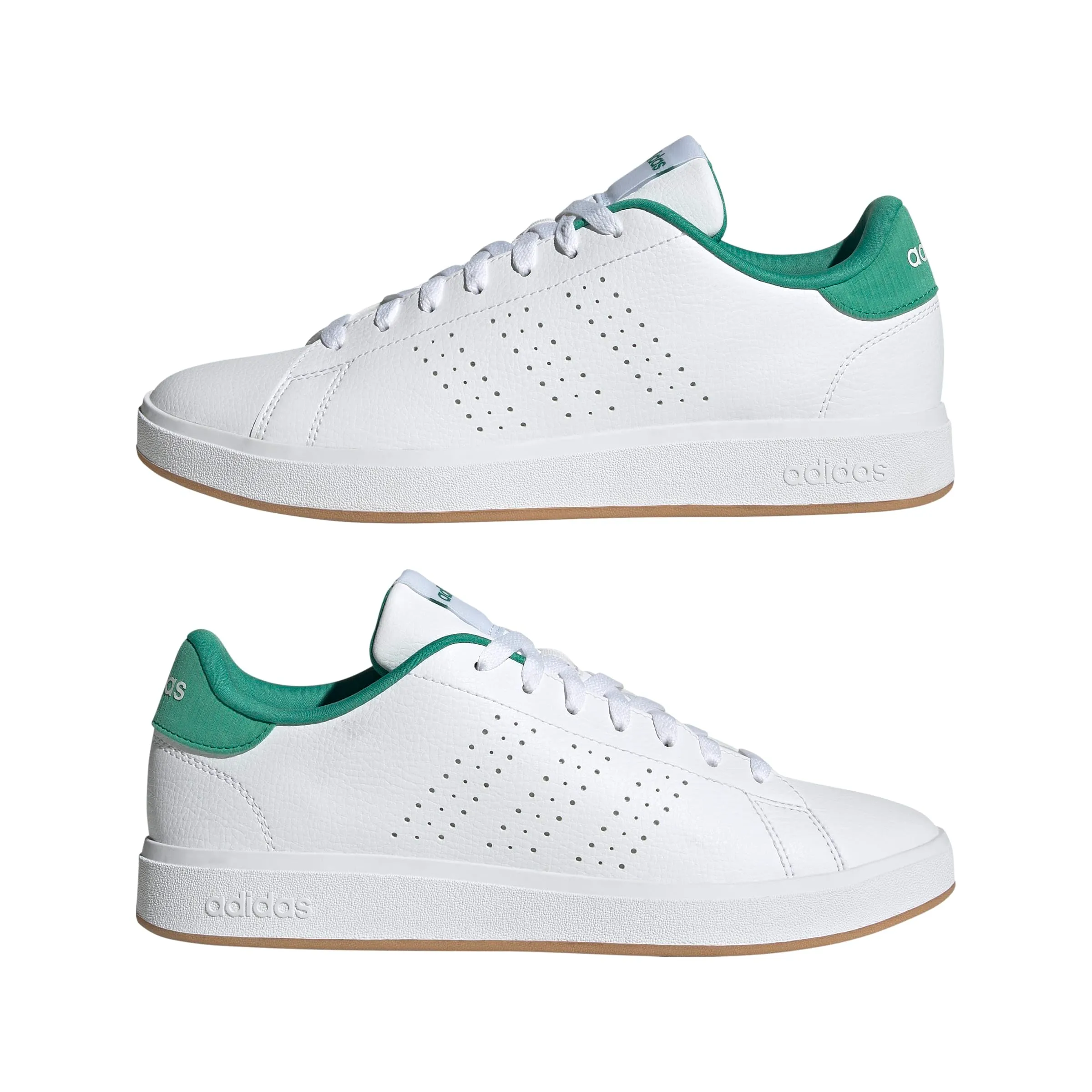 Adidas Uomo Advantage Base 2.0 Shoes, Ftwr White/Ftwr White/Semi Court Green, 40 EU - immagine 6