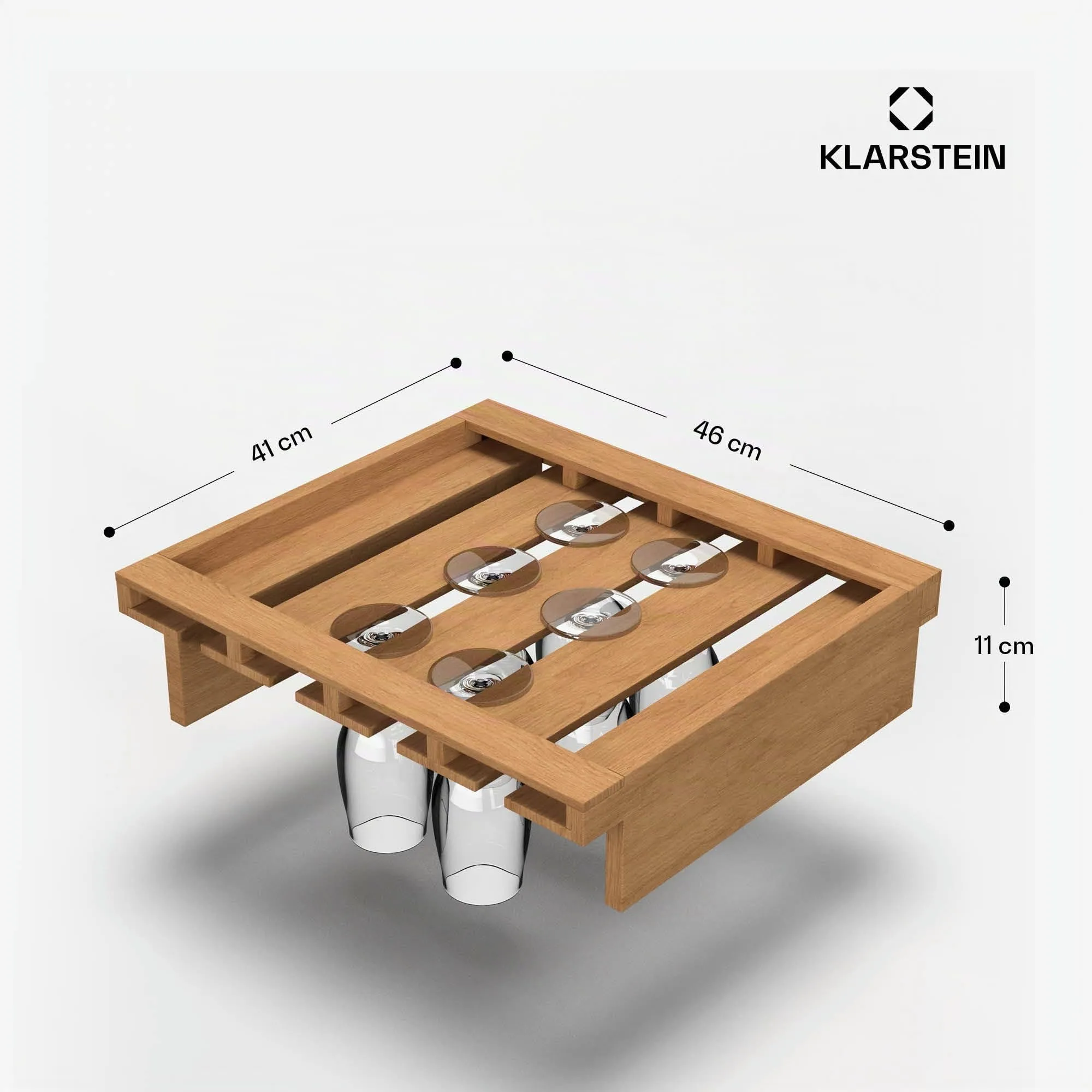 KLARSTEIN Scaffale per Vino in Legno di Faggio - Capacità 25 Bicchieri (300 ml), 20 Bicchieri (450 ml) - Compatibile con Modelli Vinsider 79 Duo - Design Salvaspazio, Facile da Pulire - immagine 6