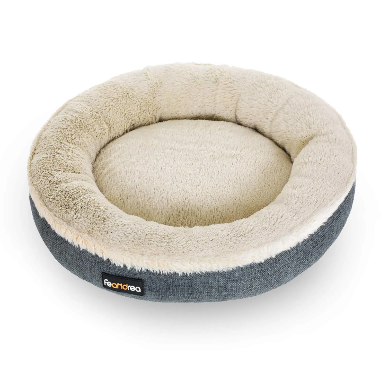 FEANDREA Cuccia per Cani Gatti, Forma di Ciambella 55 cm, Scuro Grigio PGW055G01 - immagine 7