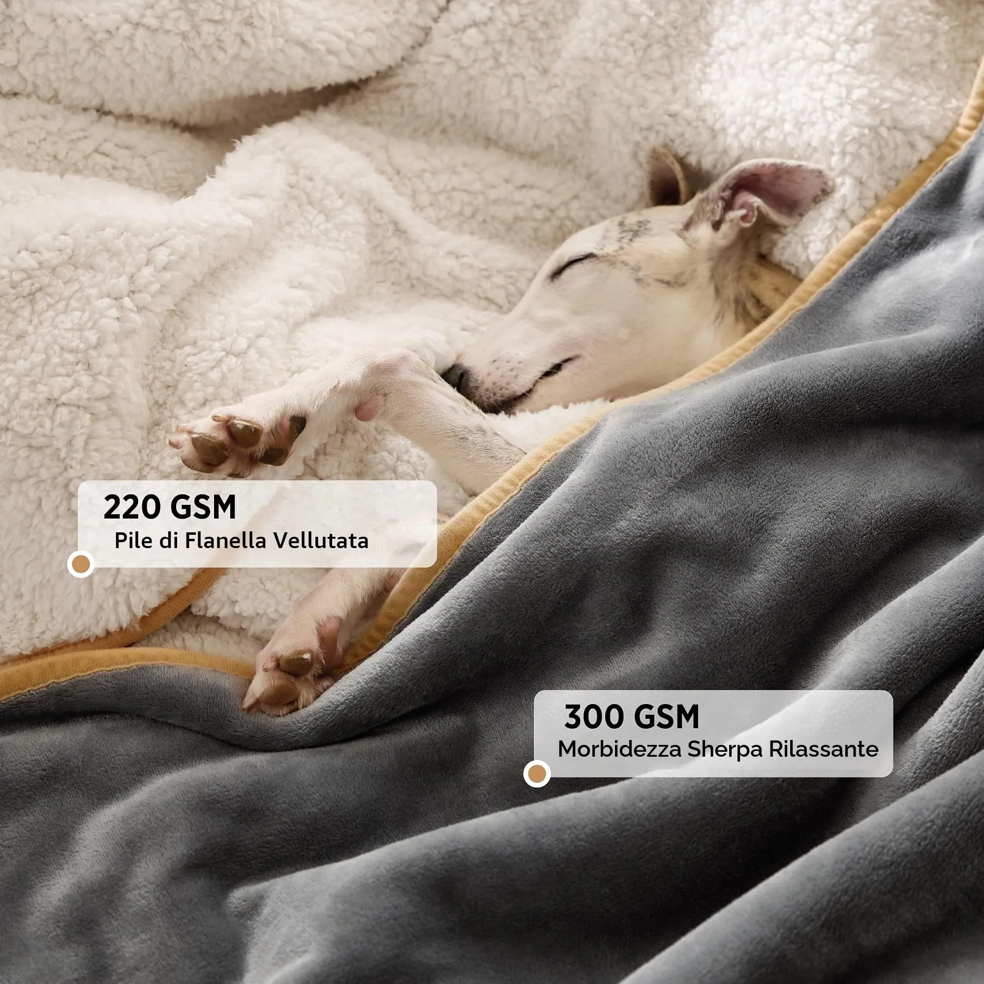 LE SURE Coperta Impermeabile per Cane Lavabile, 100x80 cm Grigio - immagine 3