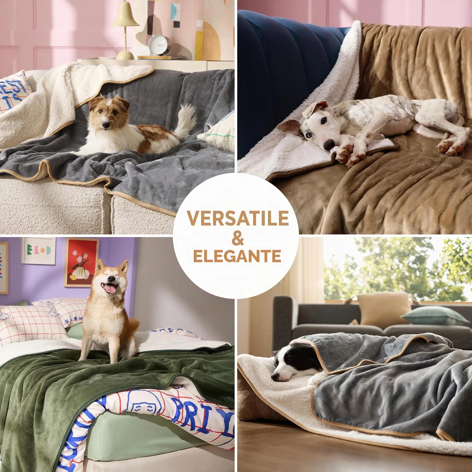 LE SURE Coperta Impermeabile per Cane Lavabile, 120x100 cm Grigio - immagine 6