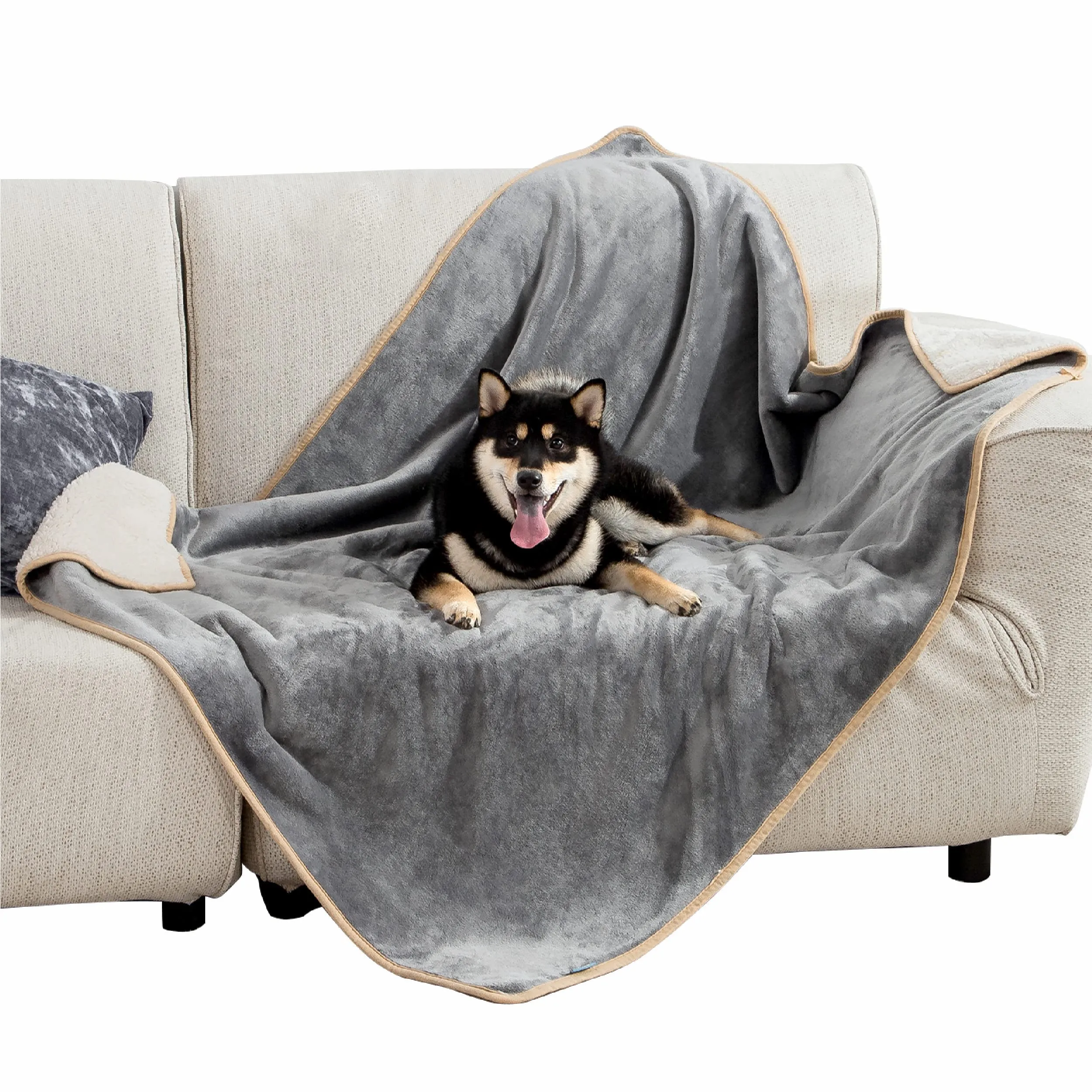 LE SURE Coperta Impermeabile per Cane Lavabile, 120x100 cm Grigio - immagine 8
