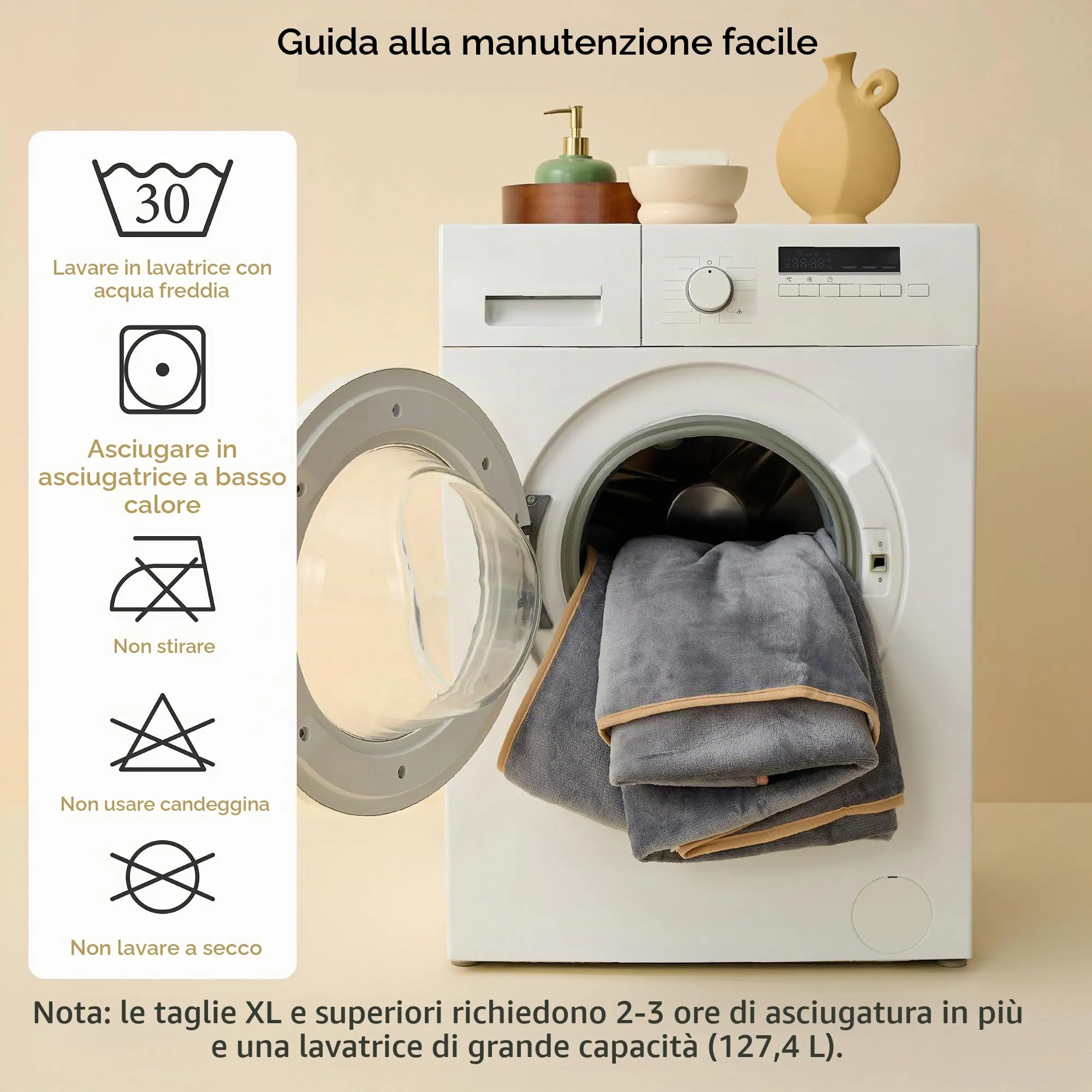 LE SURE Coperta Impermeabile per Cane Lavabile, 80x60 cm Grigio - immagine 4
