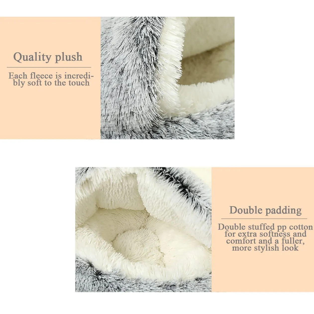 YAGE Cuccia per cani calmante soffice peluche per cani di taglia grande, taglia media, lavabile, anti ansia, letto per gatti di piccola taglia per gatti interni, letto a ciambella autoscaldante - immagine 2