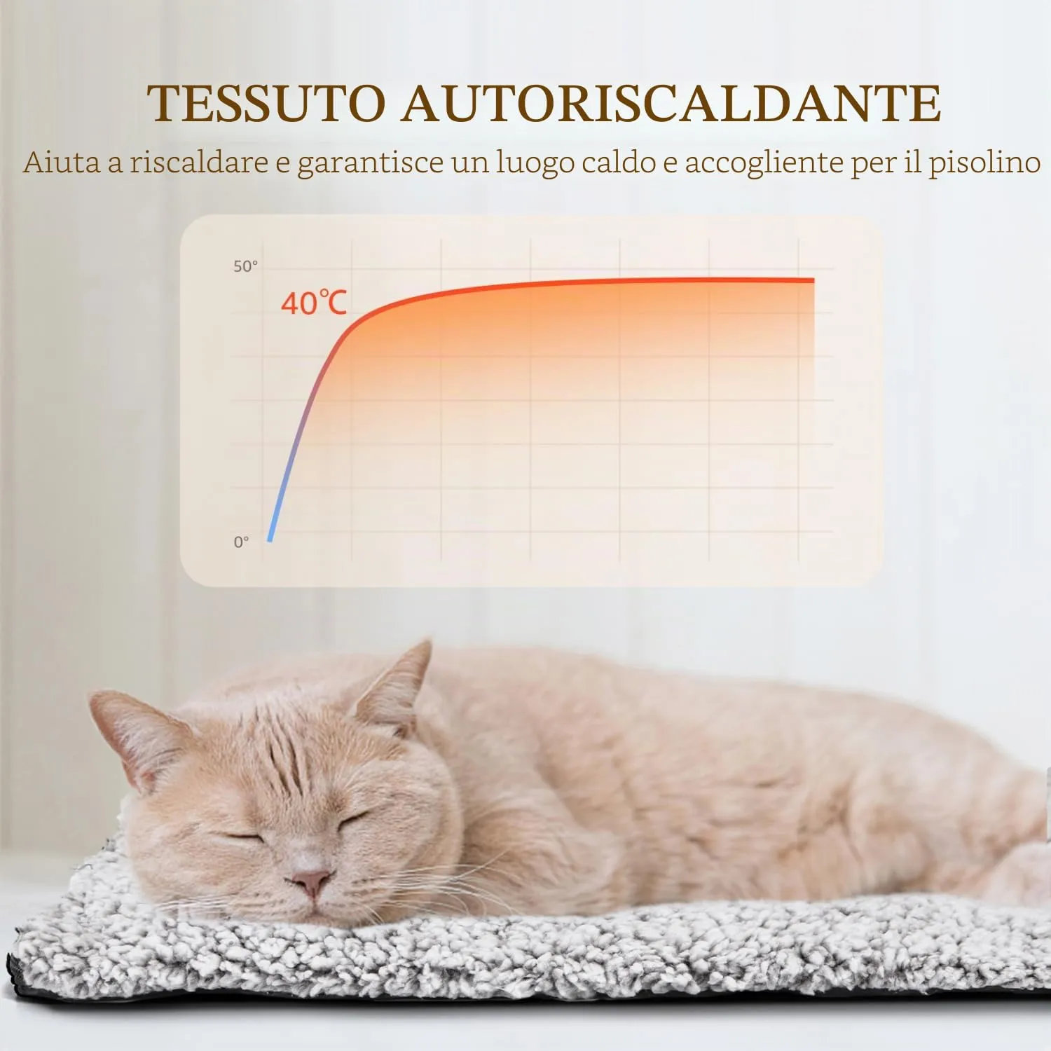 Nobleza Coperta Autoriscaldante per Cani e Gatti, Tappetino Riscaldante per Animali Domestici, Eco-Friendly Impermeabile Antiscivolo Lavabile, 50 x 70cm - immagine 2