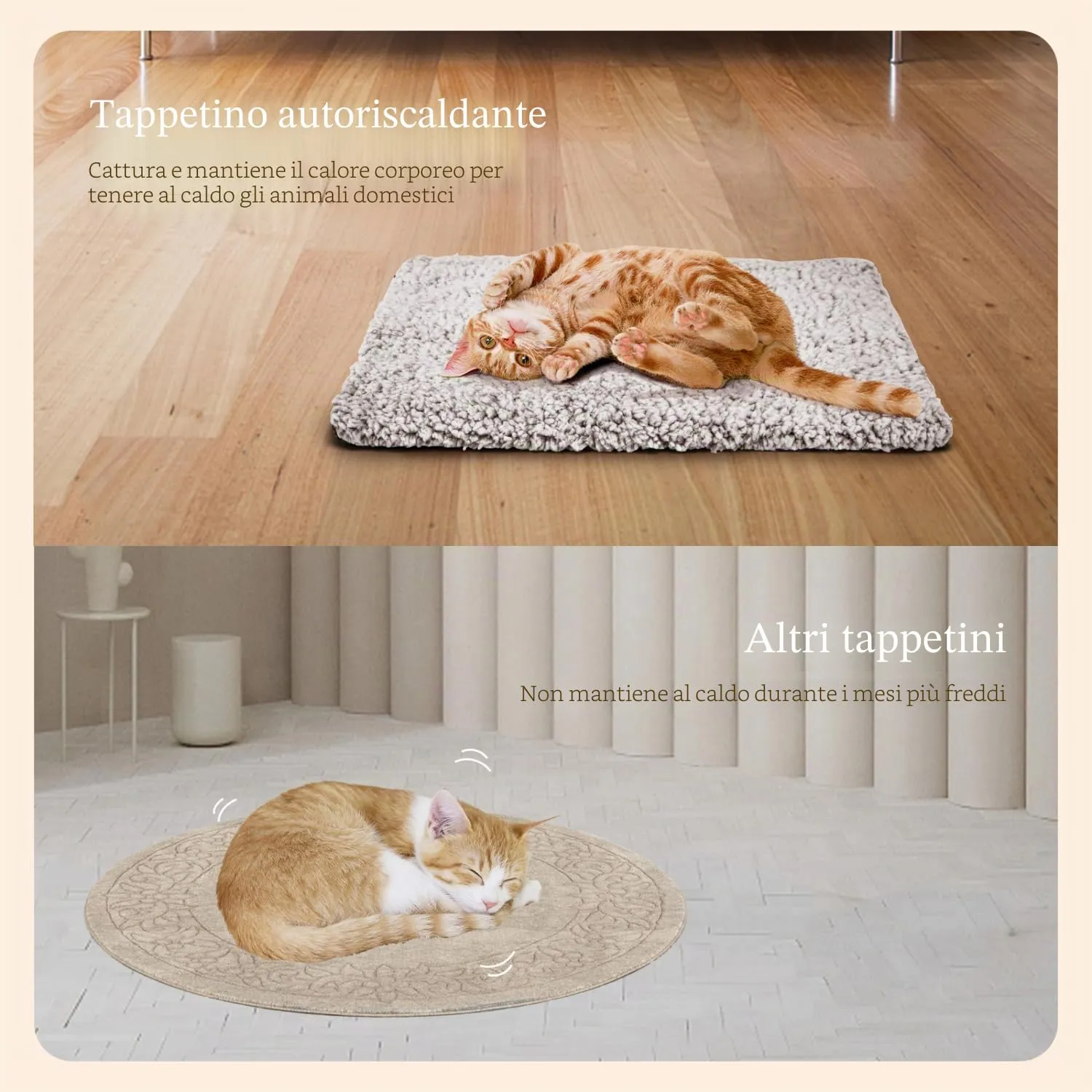 Nobleza Coperta Autoriscaldante per Cani e Gatti, Tappetino Riscaldante per Animali Domestici, Eco-Friendly Impermeabile Antiscivolo Lavabile, 50 x 70cm - immagine 6