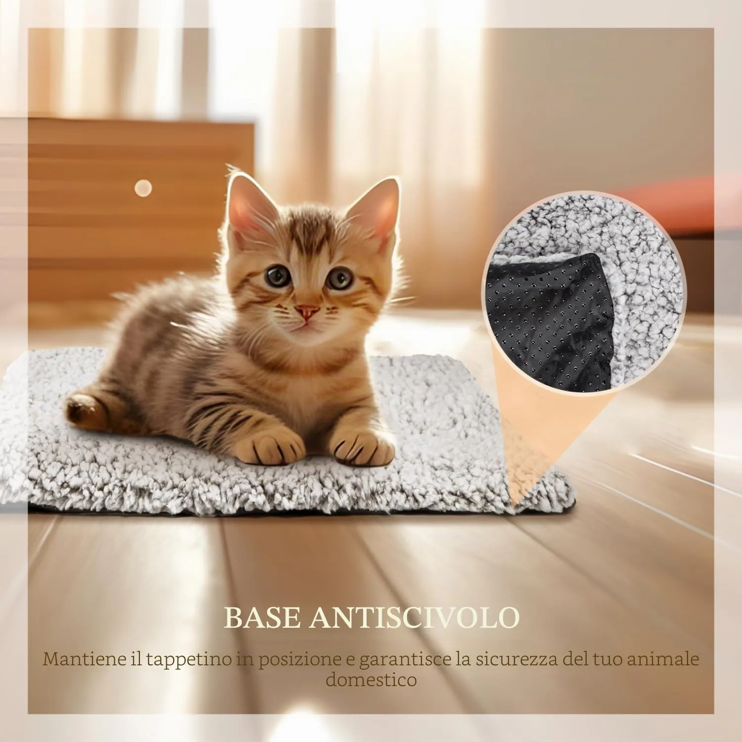 Nobleza Coperta Autoriscaldante per Cani e Gatti, Tappetino Riscaldante per Animali Domestici, Eco-Friendly Impermeabile Antiscivolo Lavabile, 50 x 70cm - immagine 7