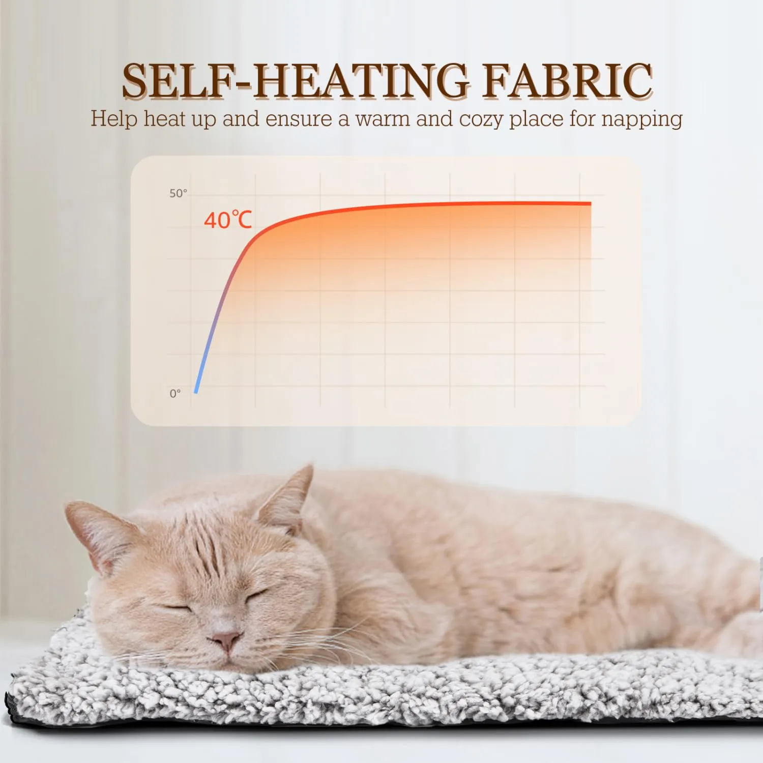 Nobleza Coperta Autoriscaldante per Cani e Gatti, Tappetino Riscaldante per Animali Domestici, Eco-Friendly Impermeabile Antiscivolo Lavabile, 40x50cm - immagine 2