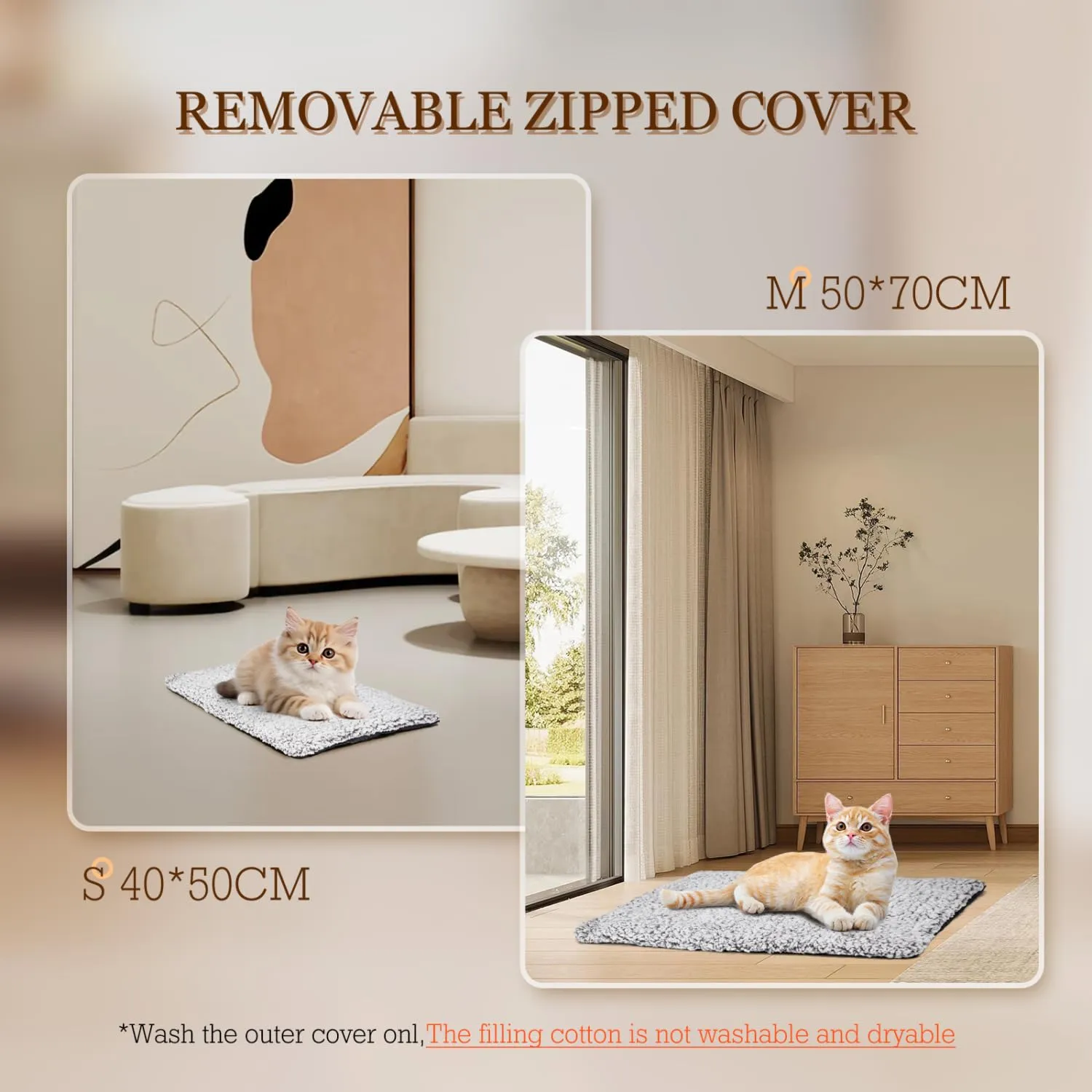 Nobleza Coperta Autoriscaldante per Cani e Gatti, Tappetino Riscaldante per Animali Domestici, Eco-Friendly Impermeabile Antiscivolo Lavabile, 40x50cm - immagine 5