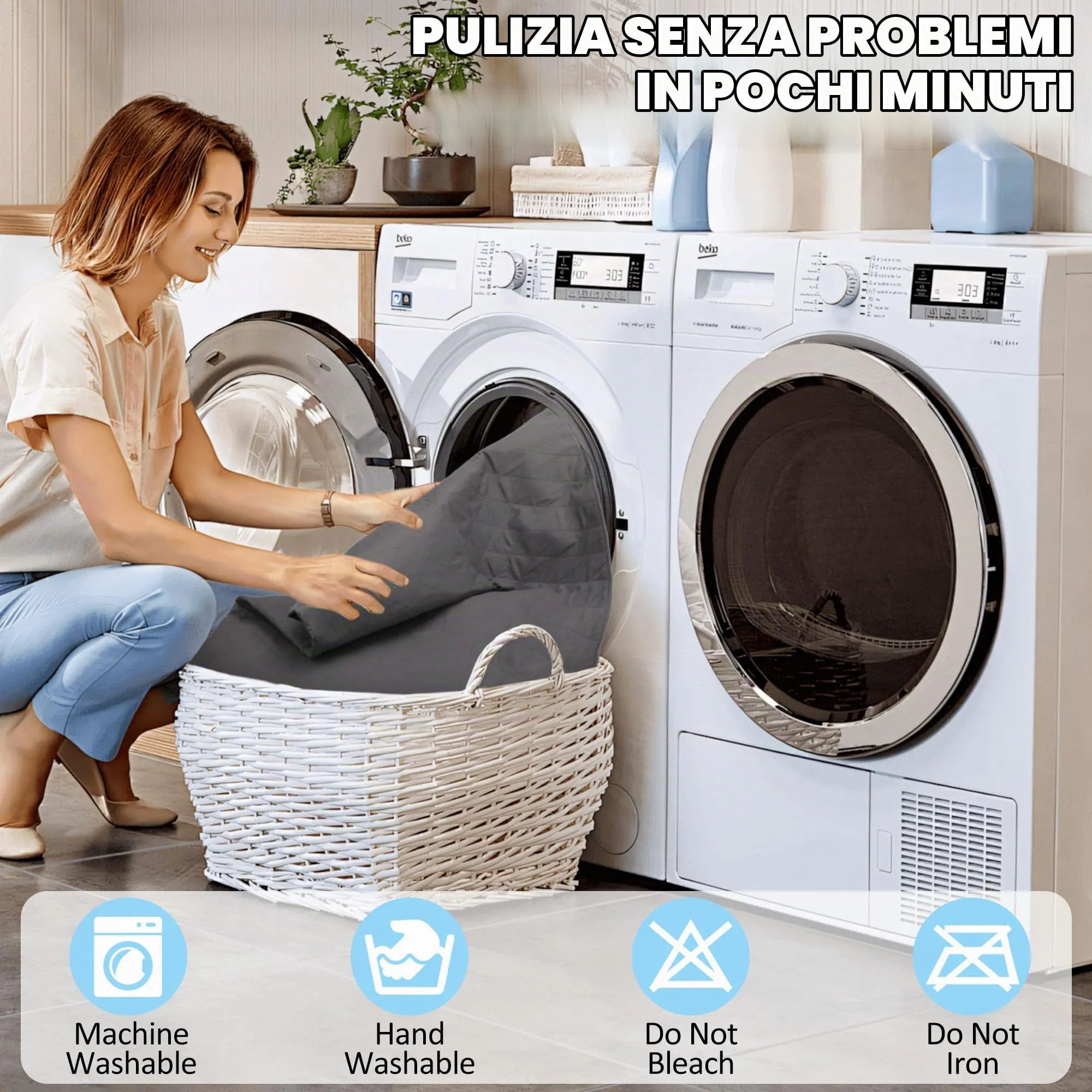 Copridivano e Copriletto Impermeabili per Cani 203 x 152 cm Grigio - immagine 7