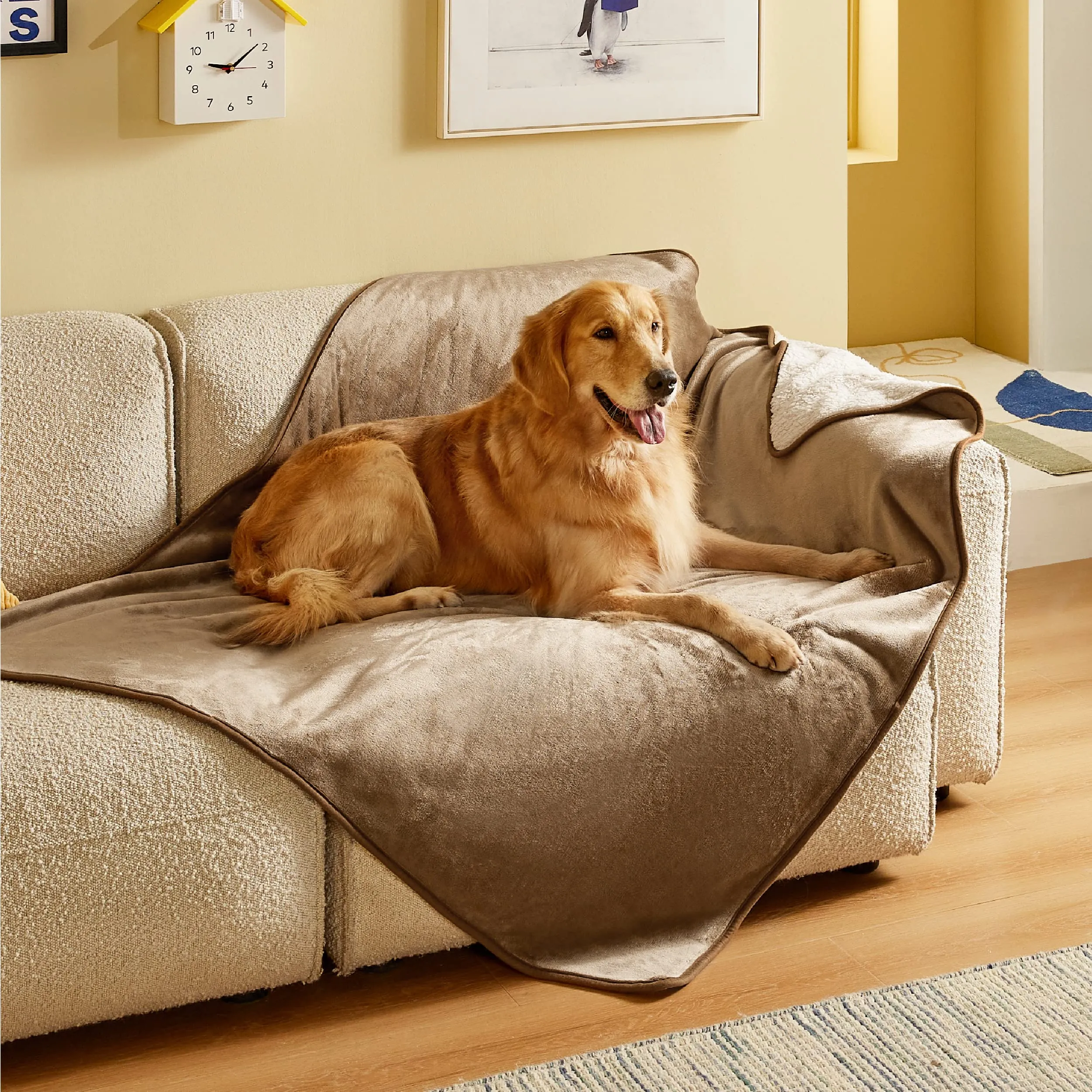 LE SURE Coperta Impermeabile per Cane Lavabile, 152x127 cm Cammello - immagine 6