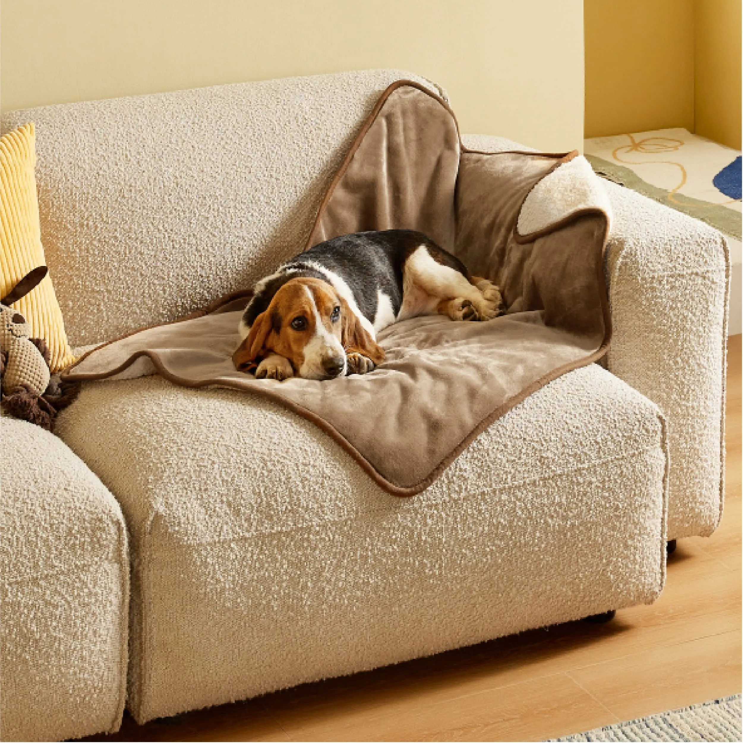 LE SURE Coperta Impermeabile per Cane Lavabile, 100x80 cm Cammello - immagine 6
