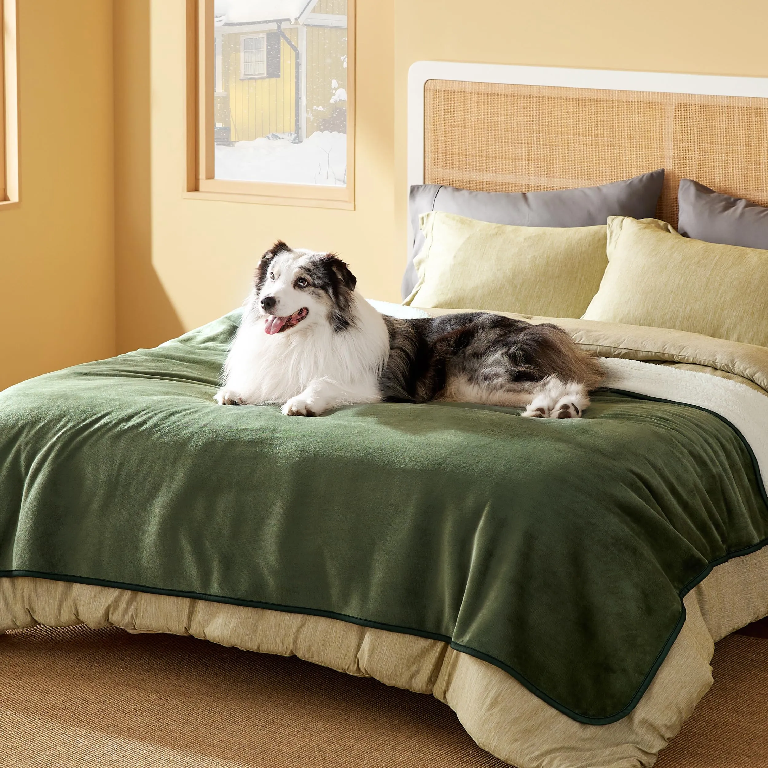 LE SURE Coperta Impermeabile per Cane Lavabile, 203x152 cm Verde Oliva - immagine 6