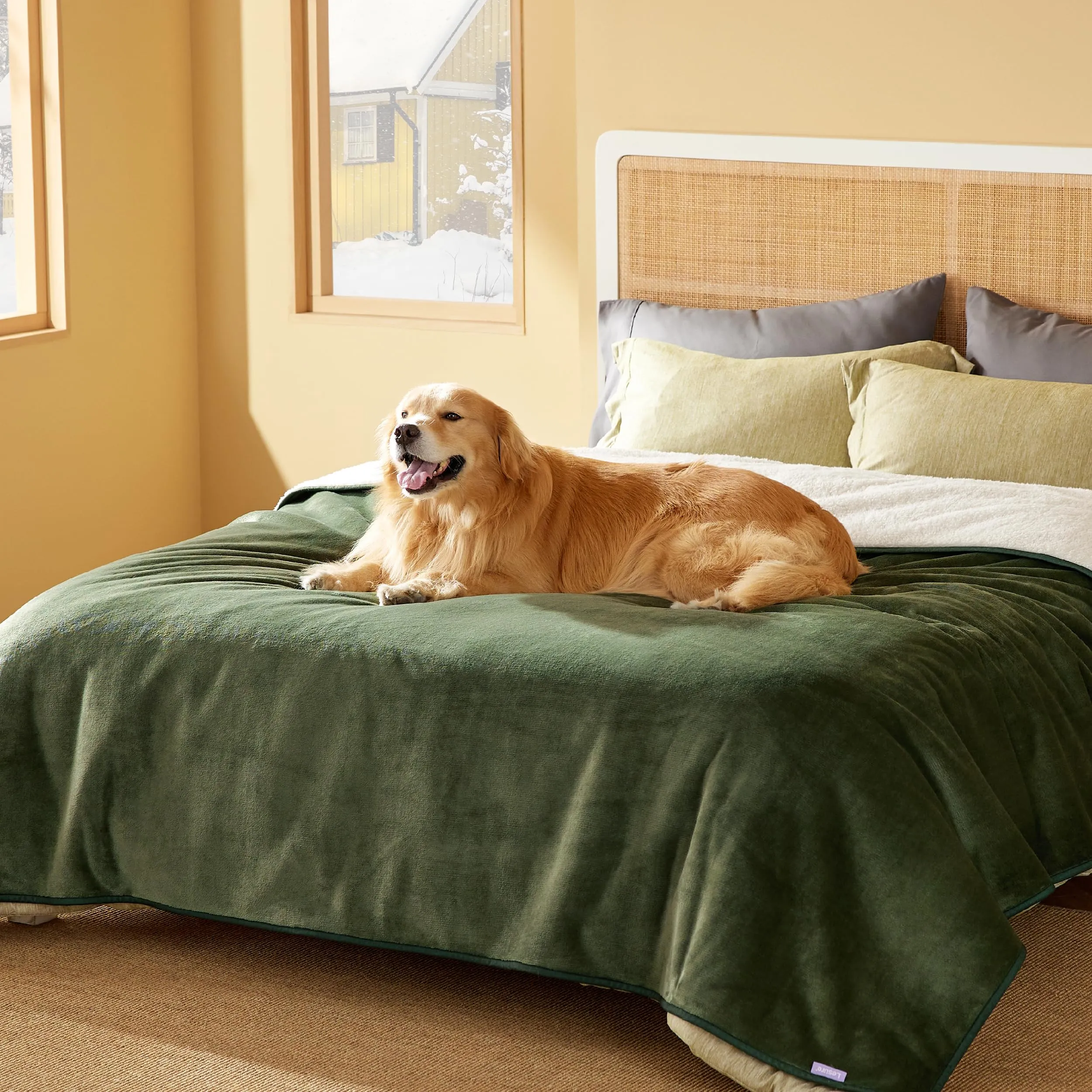 LE SURE Coperta Impermeabile per Cane Lavabile, 229x218 cm Verde Oliva - immagine 6