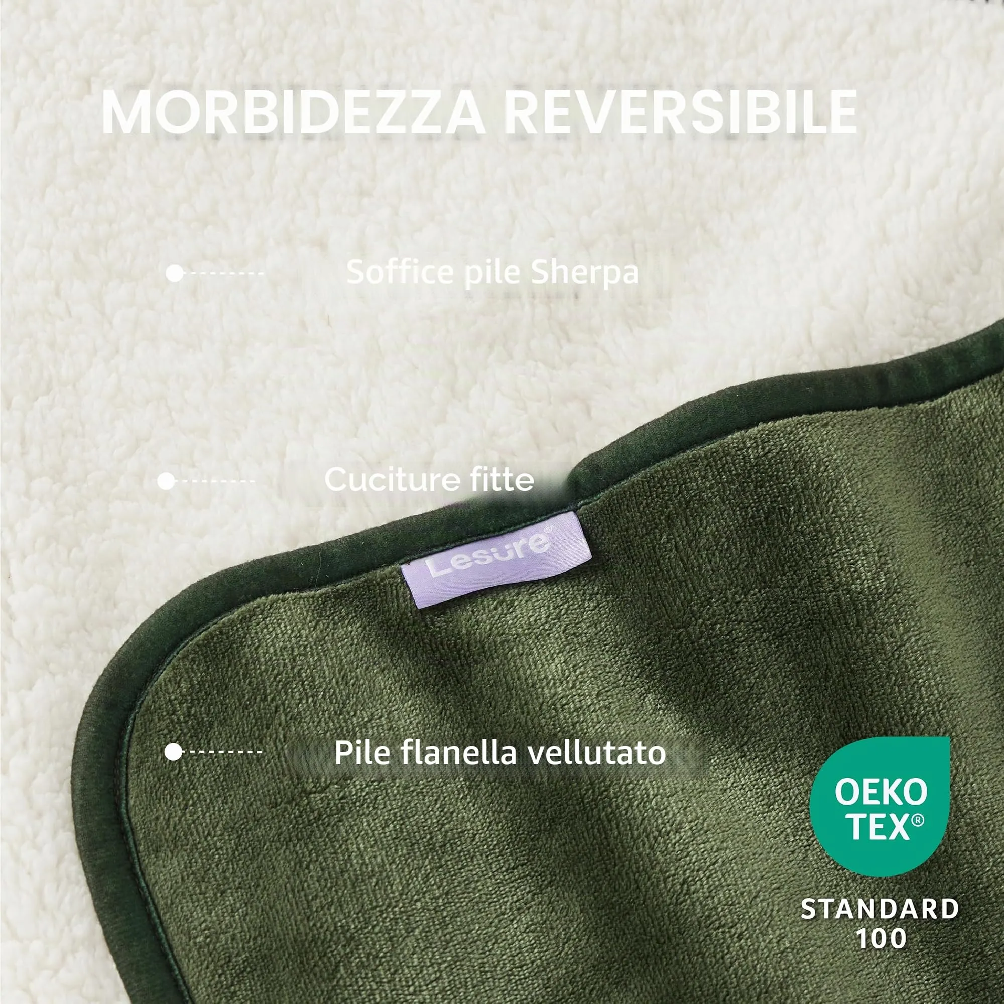 LE SURE Coperta Impermeabile per Cane Lavabile, 100x80 cm Verde Oliva - immagine 2