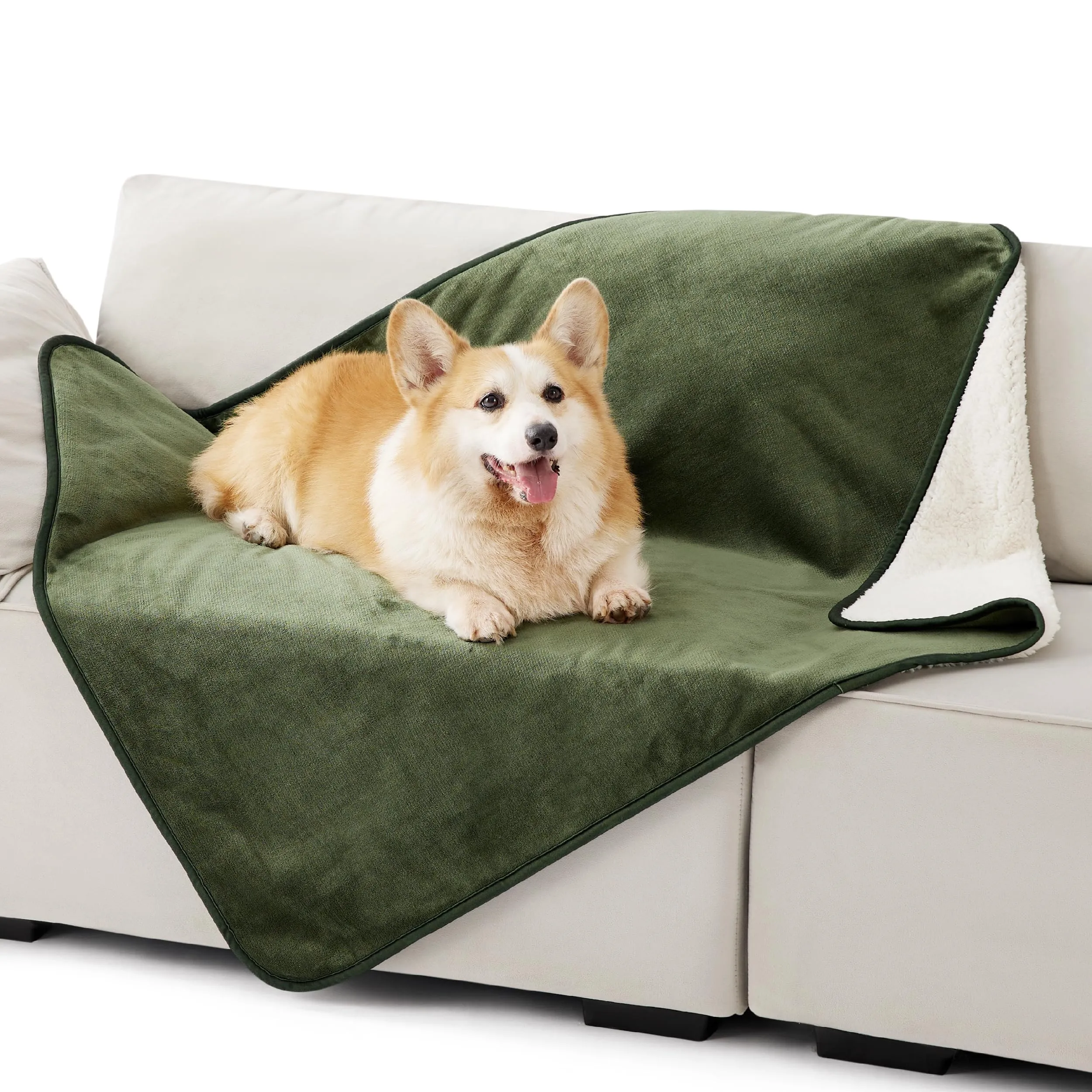 LE SURE Coperta Impermeabile per Cane Lavabile, 120x100 cm Verde Oliva - immagine 1