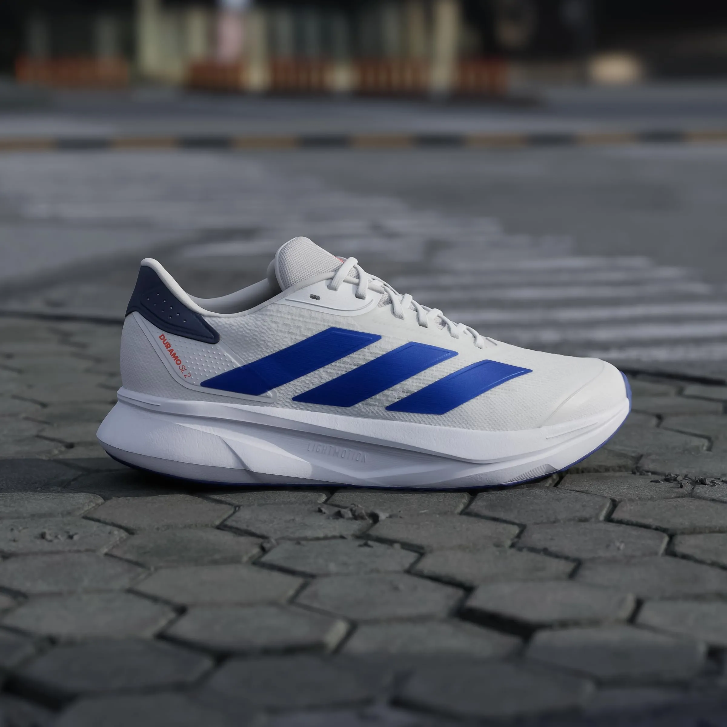 adidas Uomo Duramo SL 2 Running Shoes, Cloud White/Lucid Blue/Dark Blue, 40 2/3 EU - immagine 2