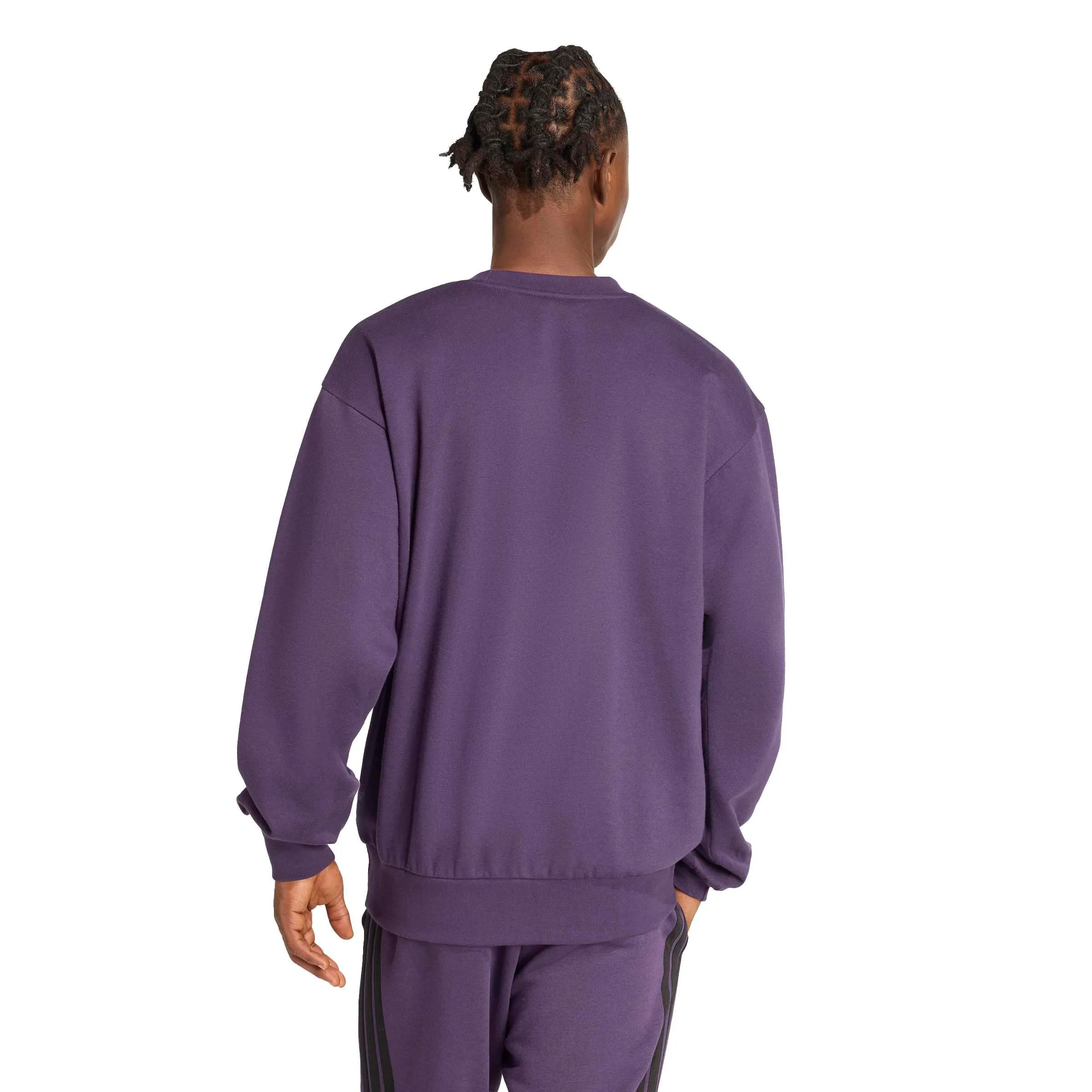 Adidas Uomo Essentials FEELCOZY Fleece Sweatshirt, Aurora Plum/Black, L - immagine 2